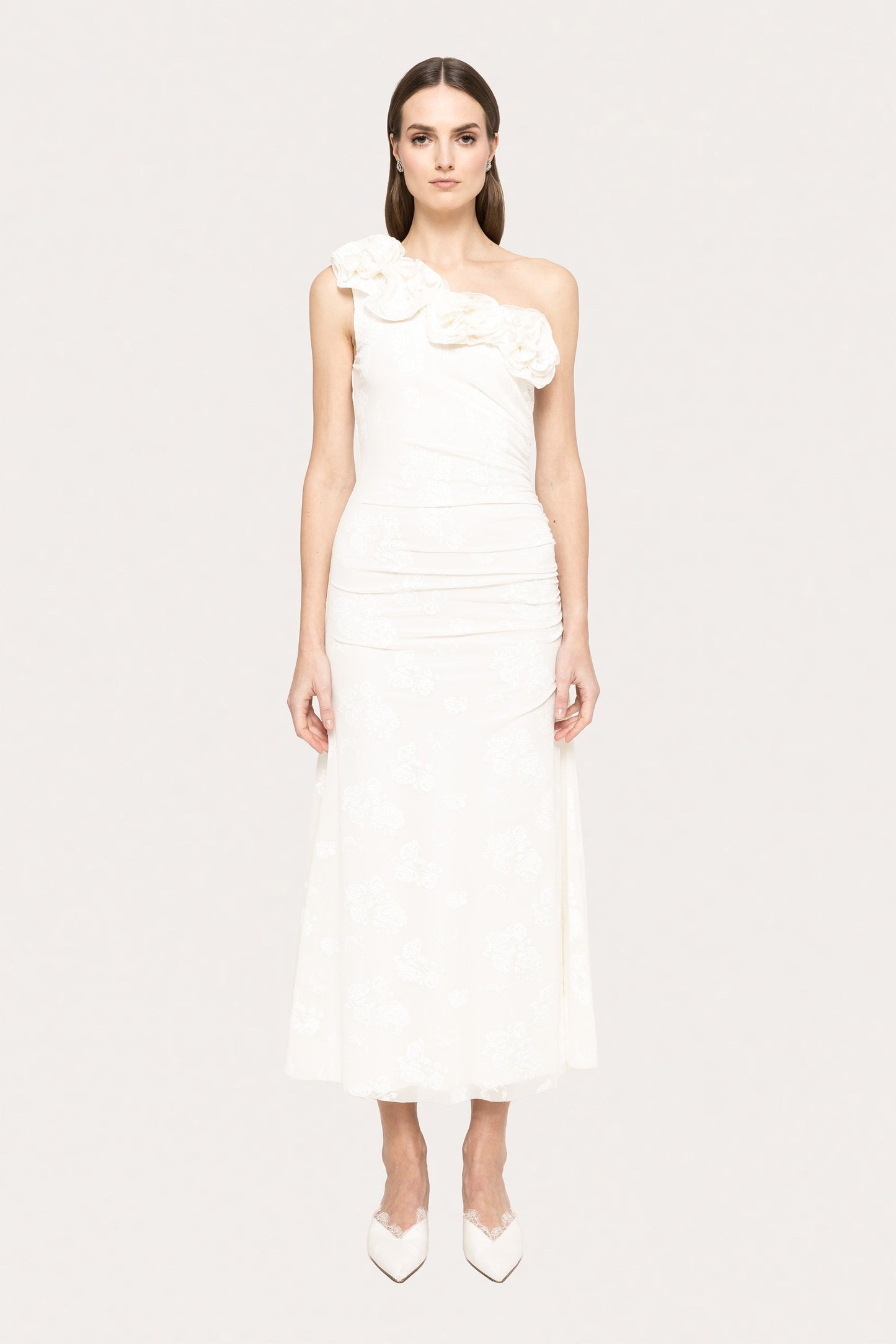 Floral-appliqué midi dress - RS16045 NISSA