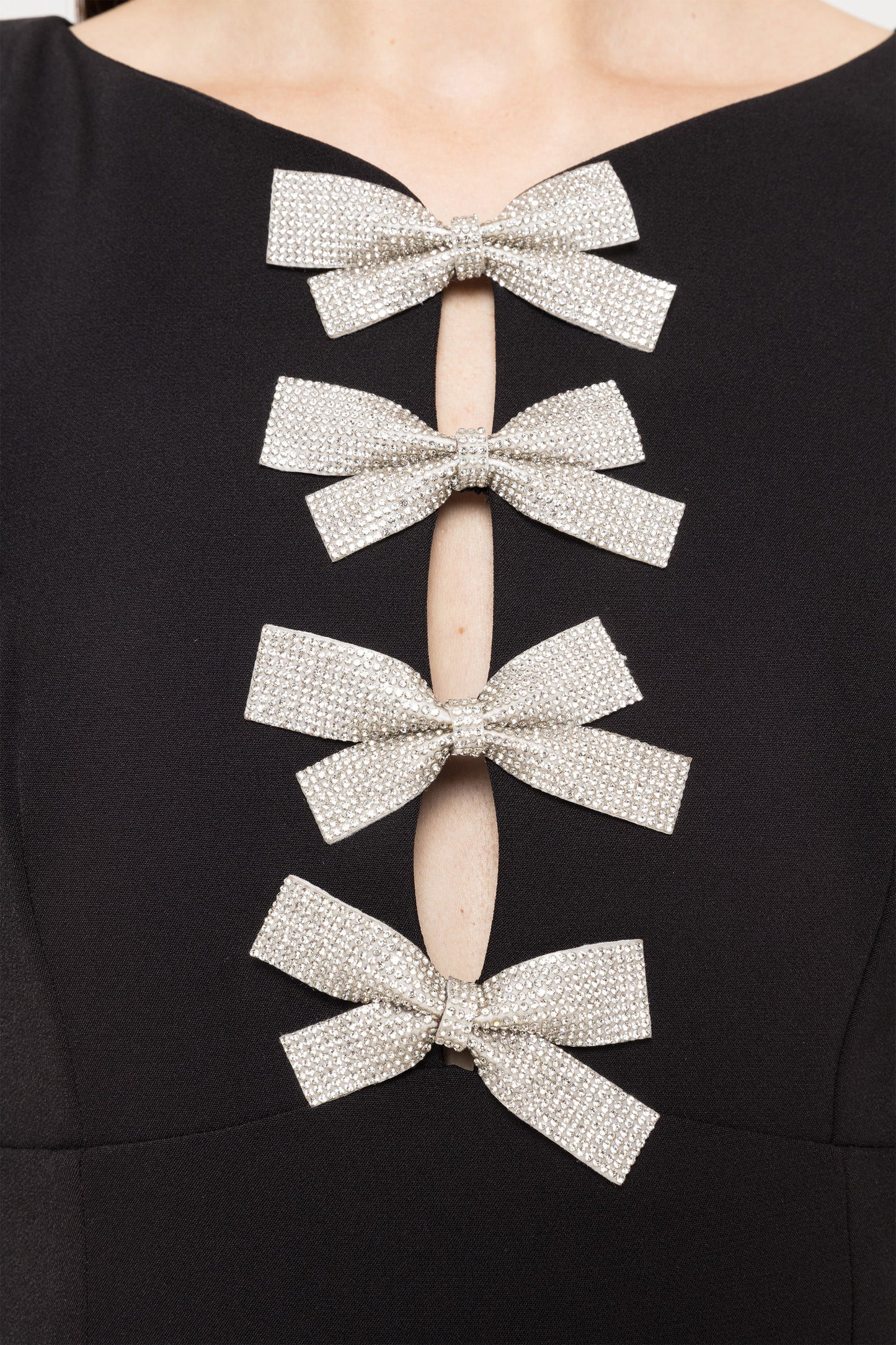 Crystal-bow midi dress - RC15664 NISSA