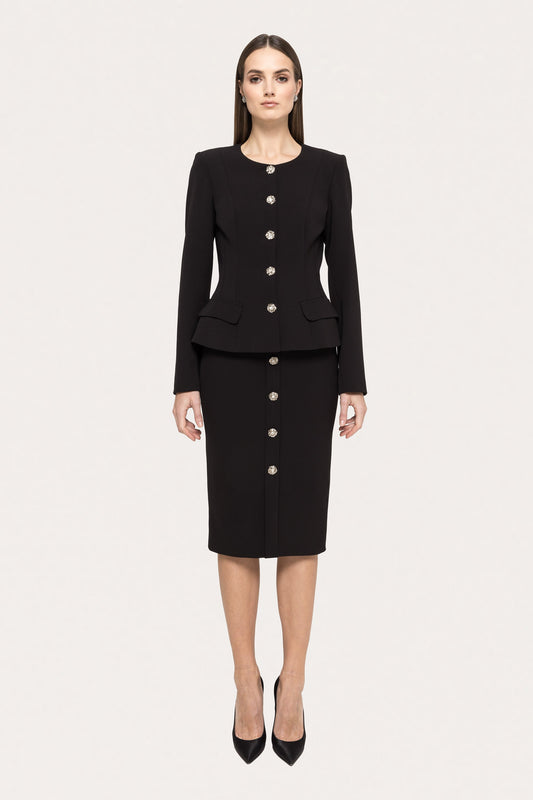 Fitted suit jacket - J15791 black NISSA