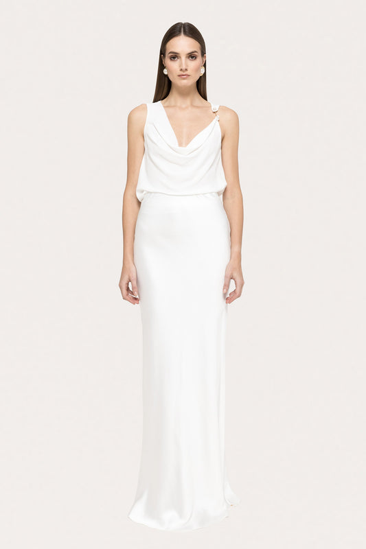 Satin maxi skirt NISSA