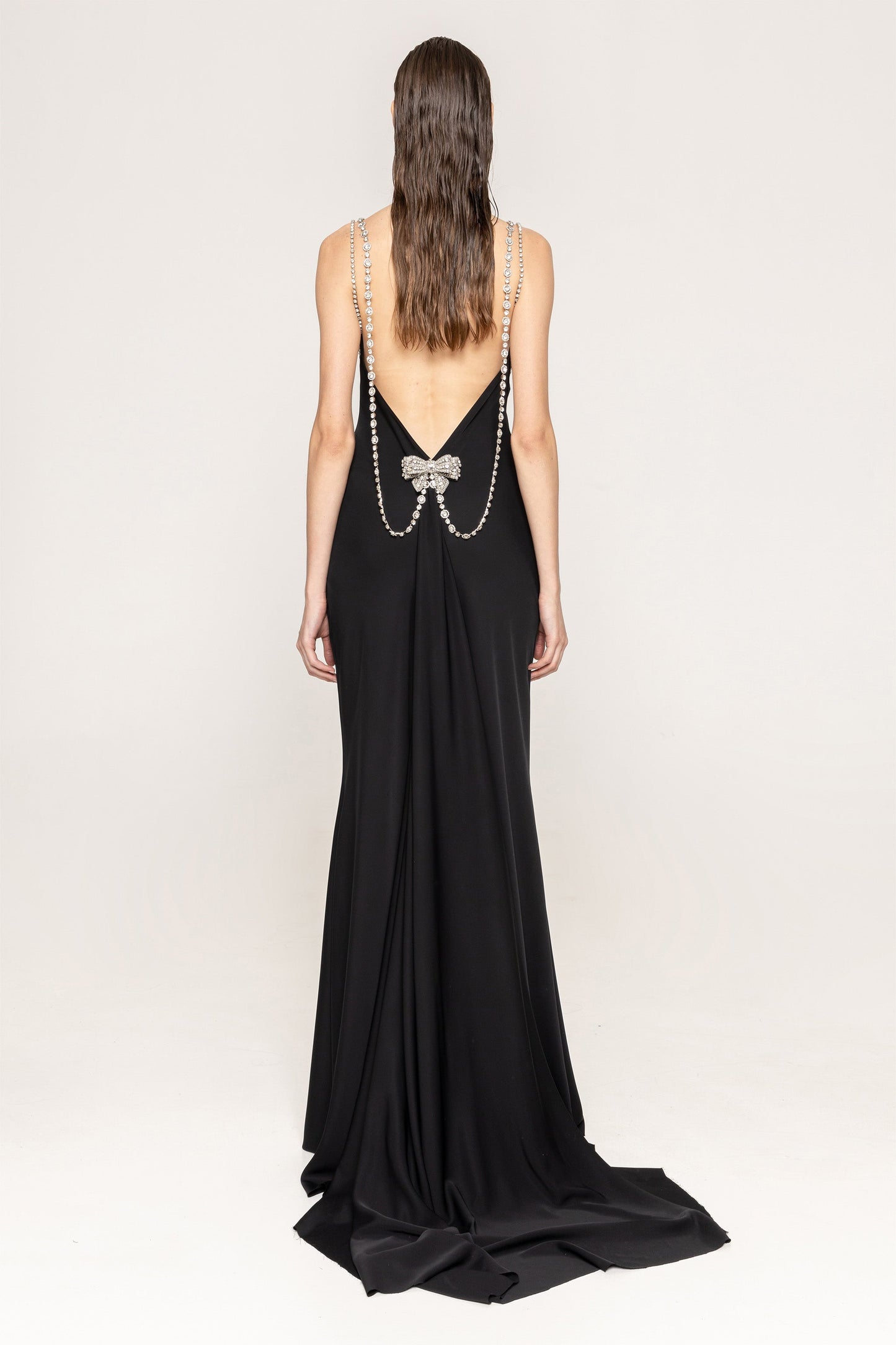 Crystal-embellished open-back gown NISSA