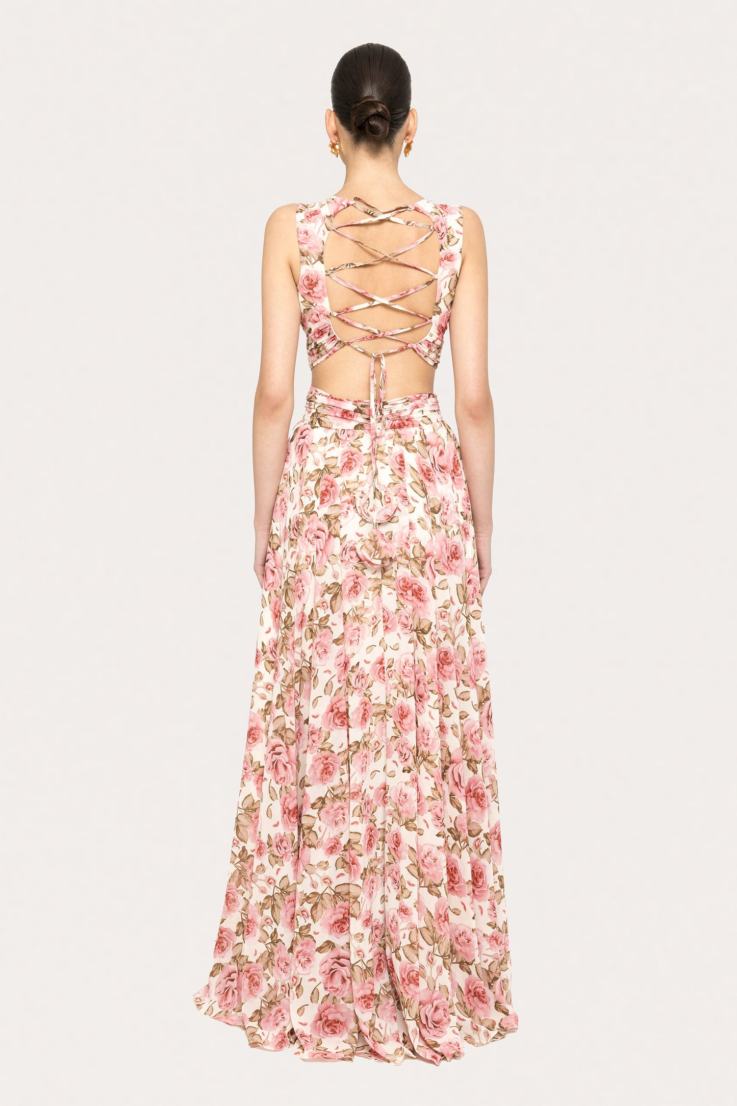 Open-back chiffon maxi dress NISSA