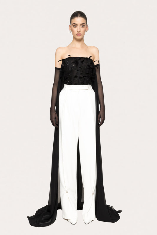 Crystal-detail high-rise pants NISSA