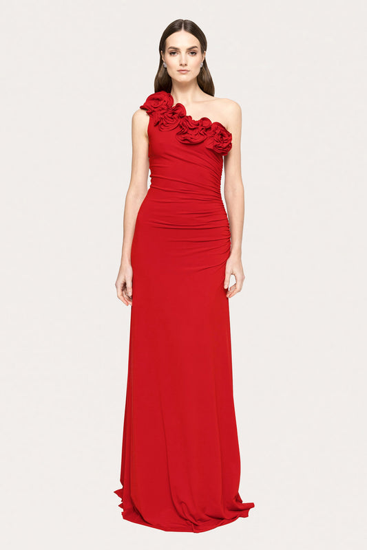 Floral-appliqué jersey maxi dress NISSA