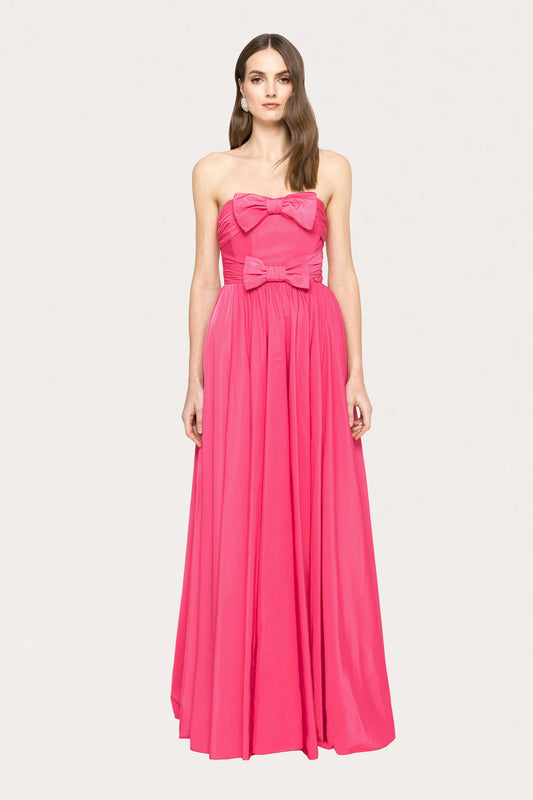 Bow-detail taffeta maxi dress - RS15625 NISSA