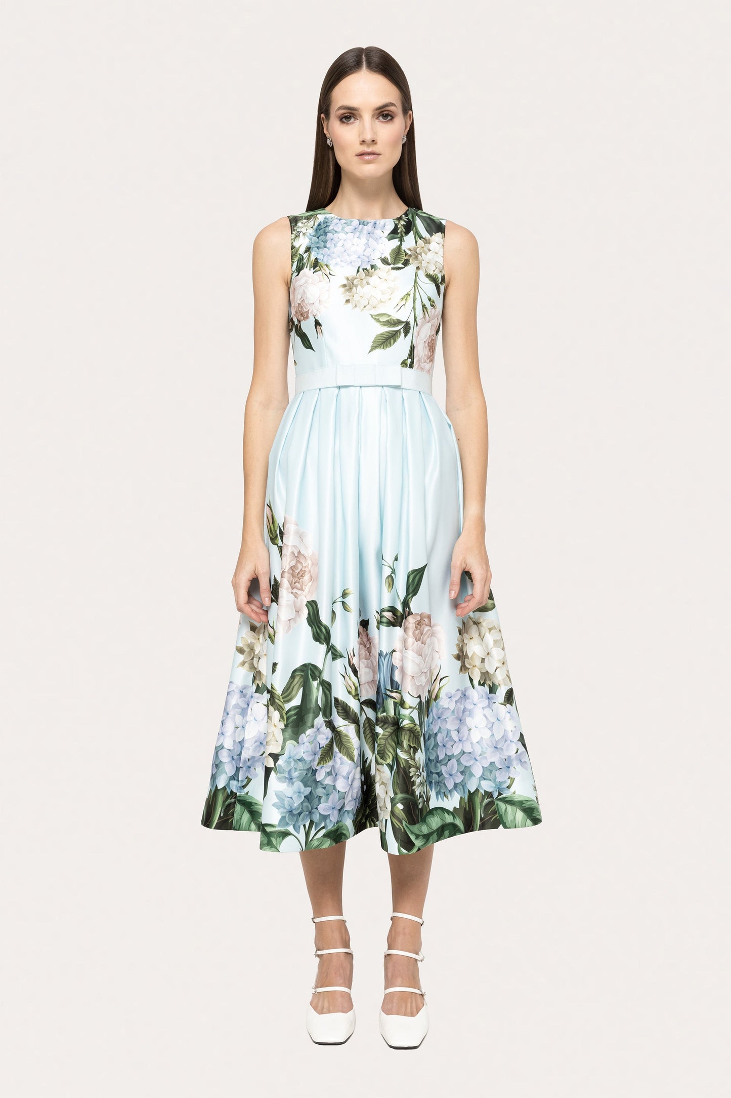 Printed taffeta midi dress - RS15620 NISSA