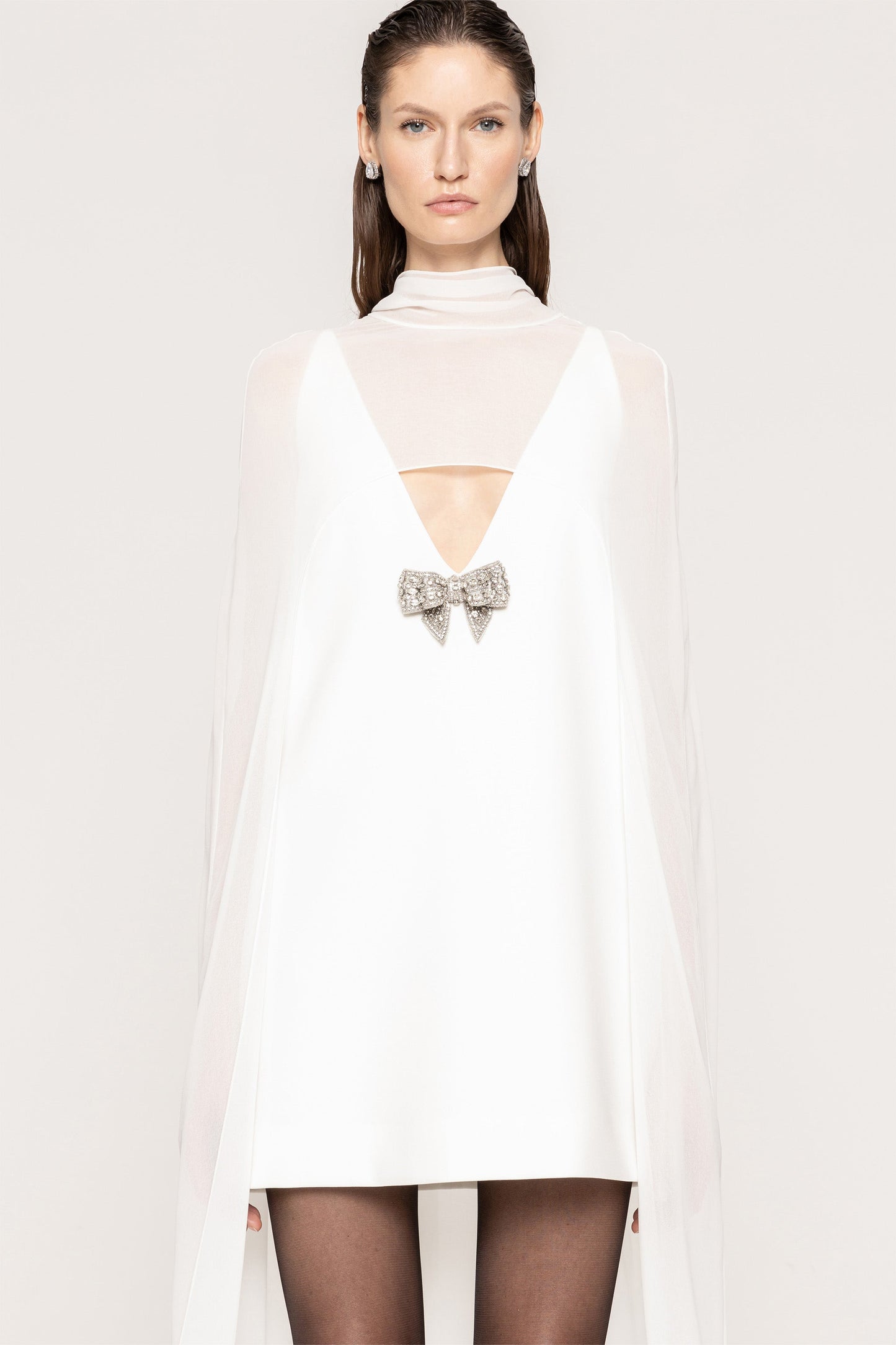 Cape-style backless mini dress - RRS15942 NISSA