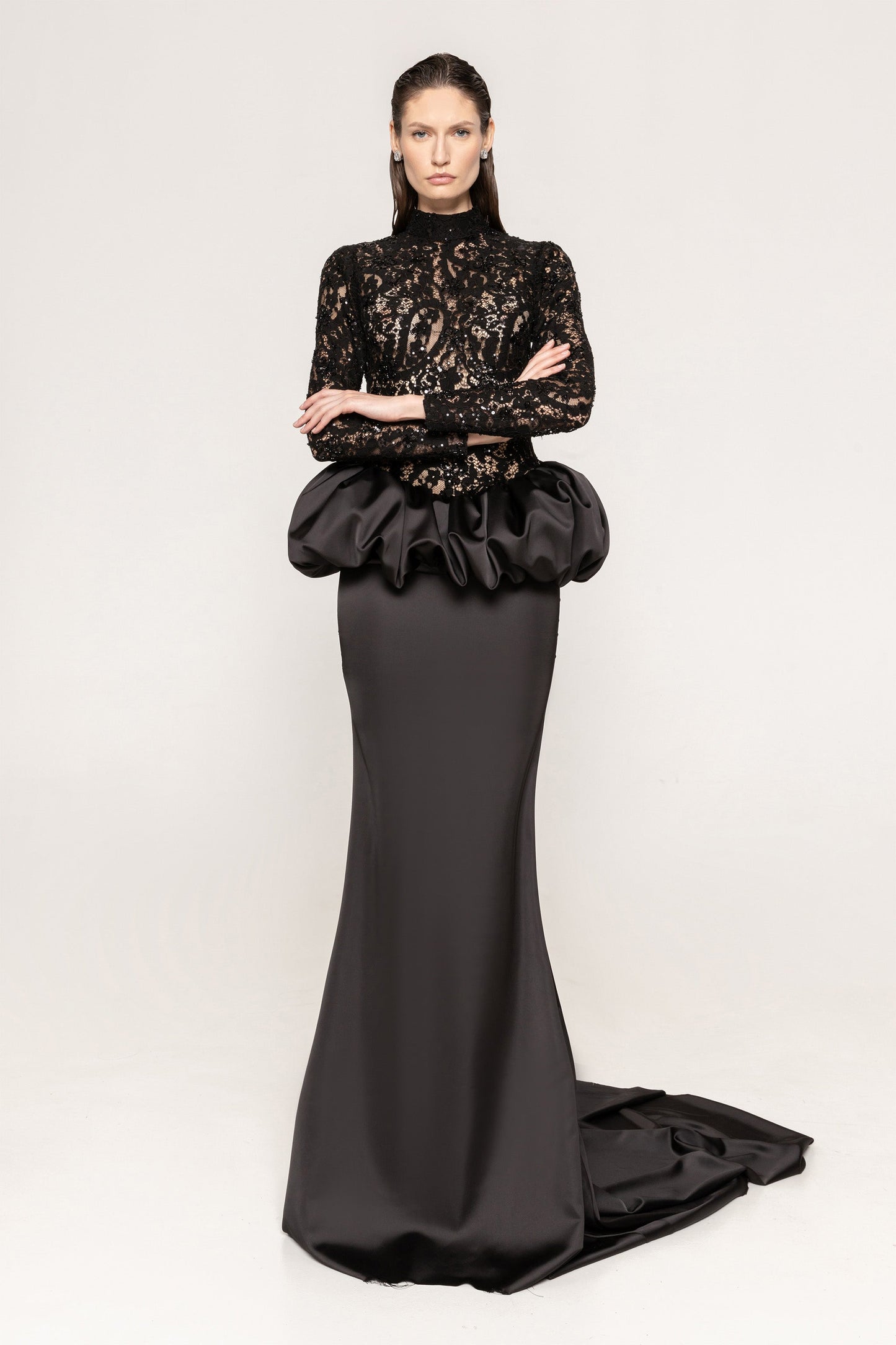 Sequin-embellished lace gown NISSA
