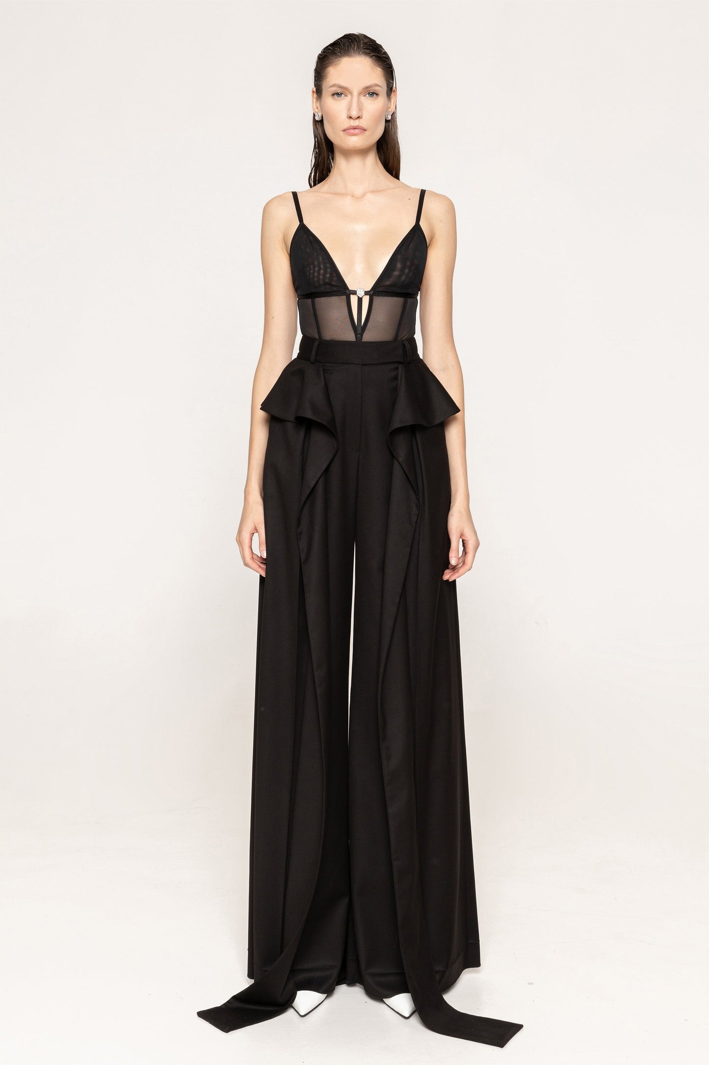 Waist-corset tulle bodysuit NISSA