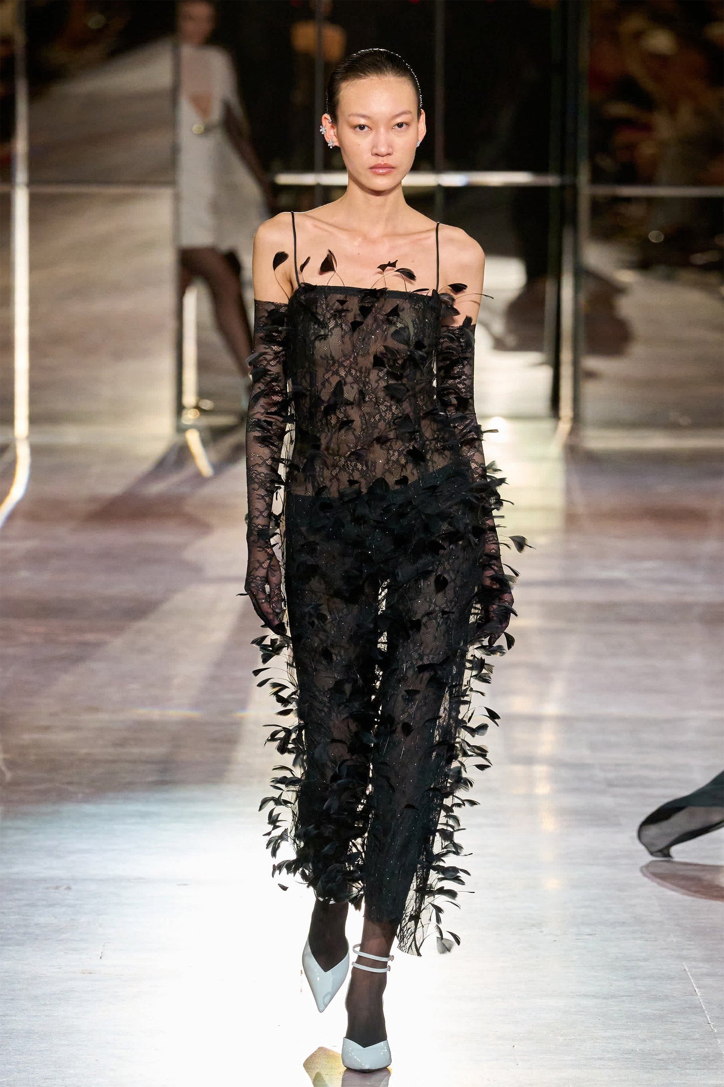 Ostrich-feather lace dress NISSA