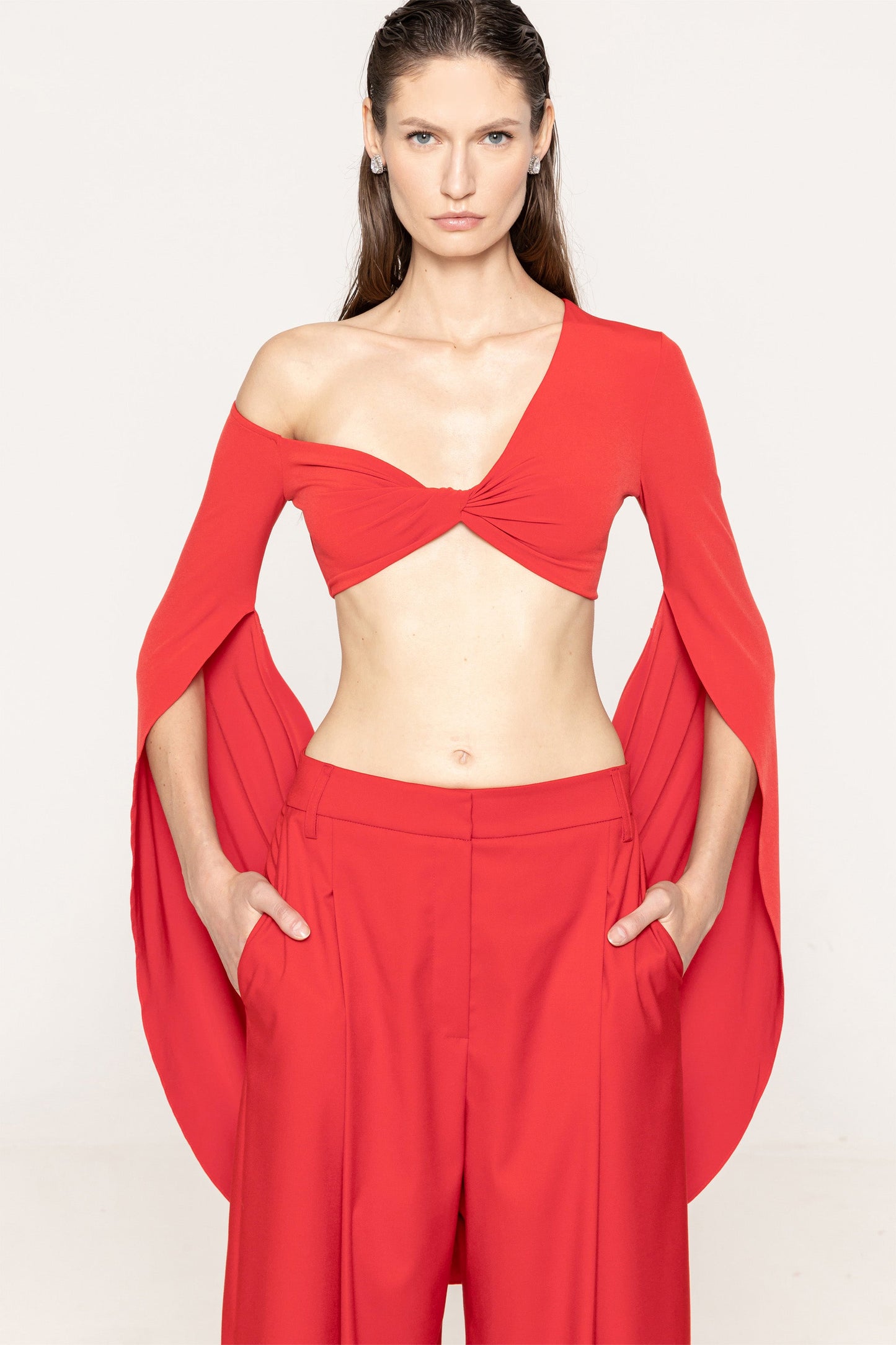 Mid waist tapered tailored pants NISSA