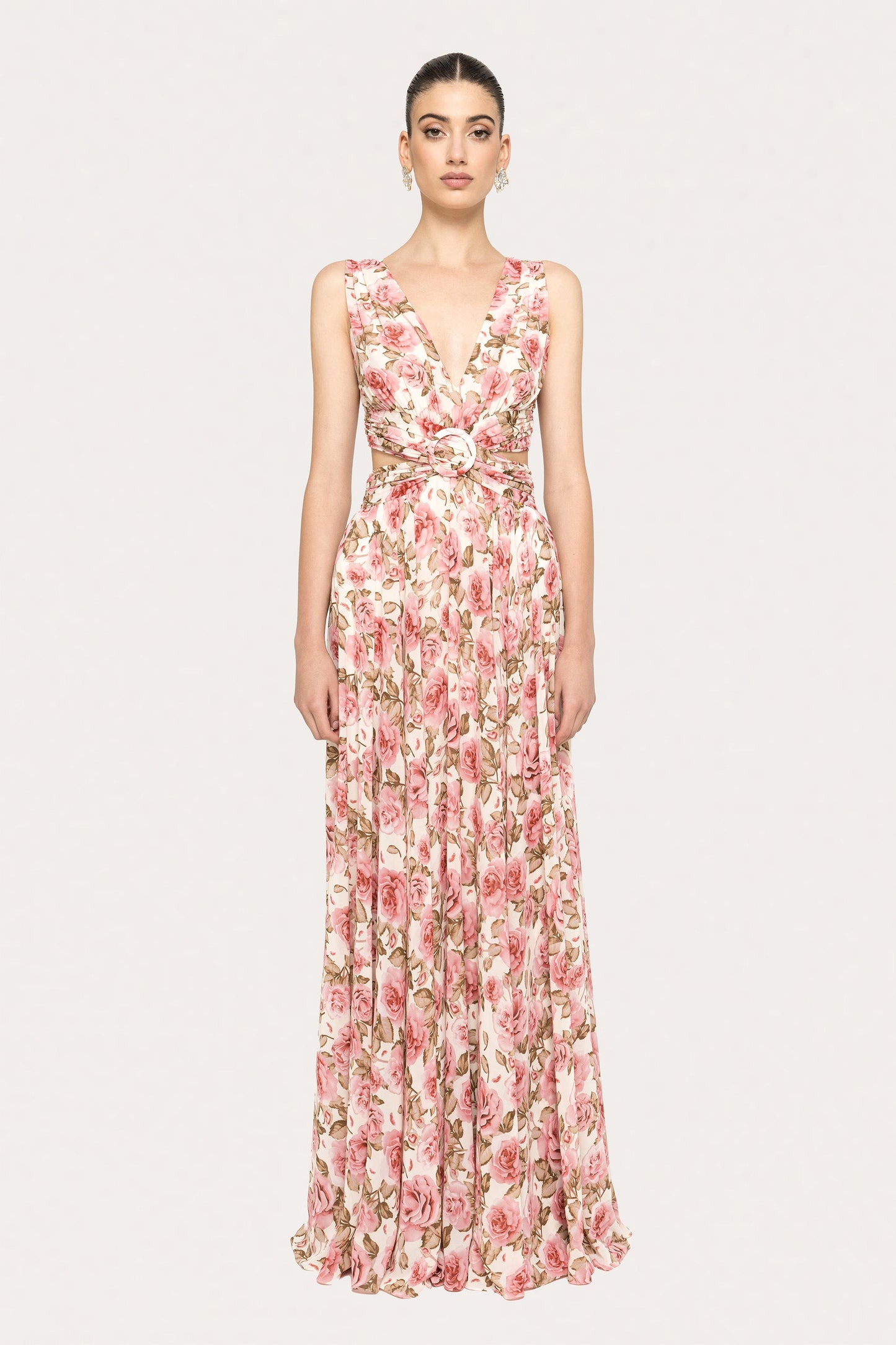 Open-back chiffon maxi dress NISSA