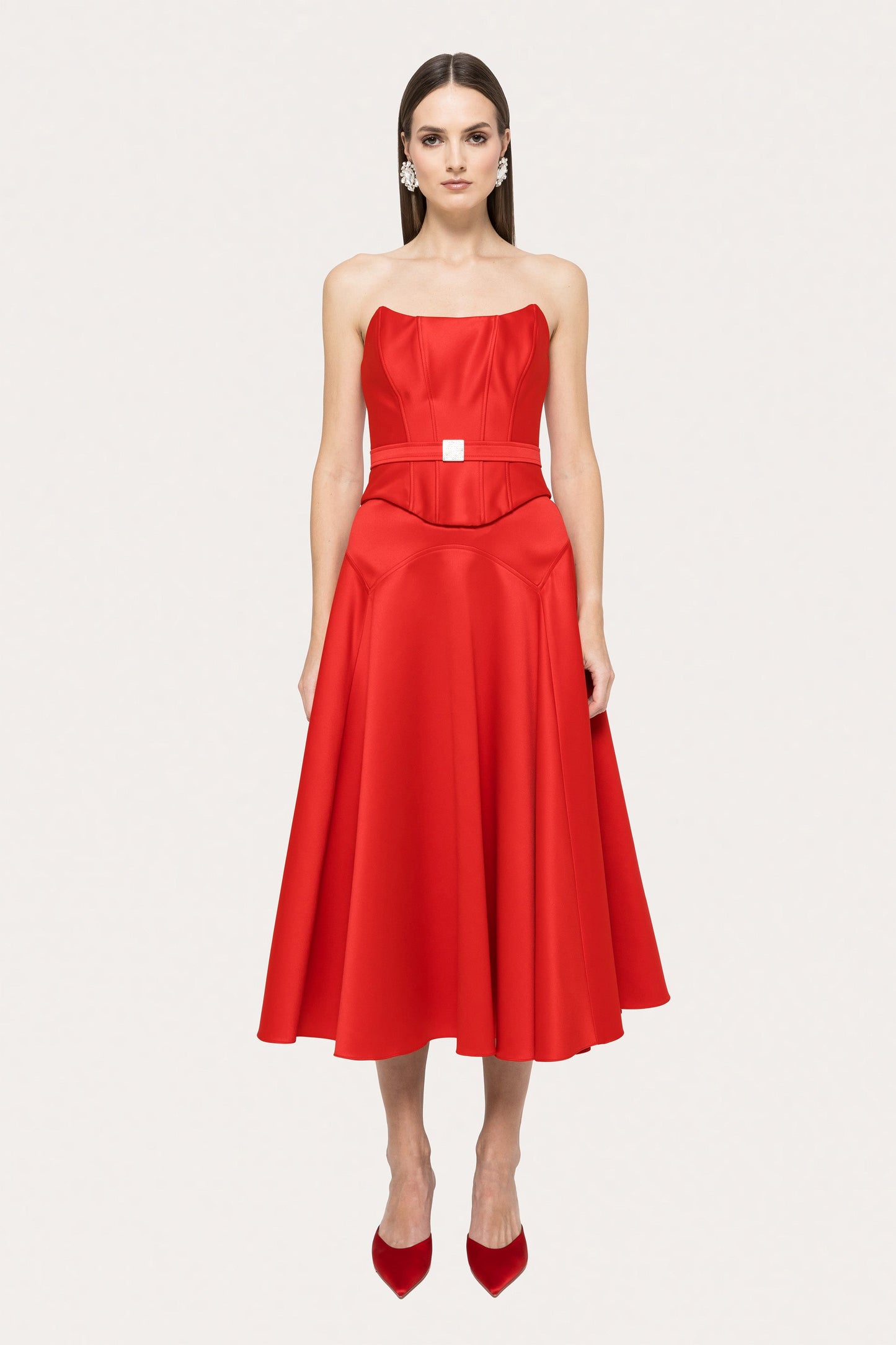 High-waisted taffeta skirt NISSA