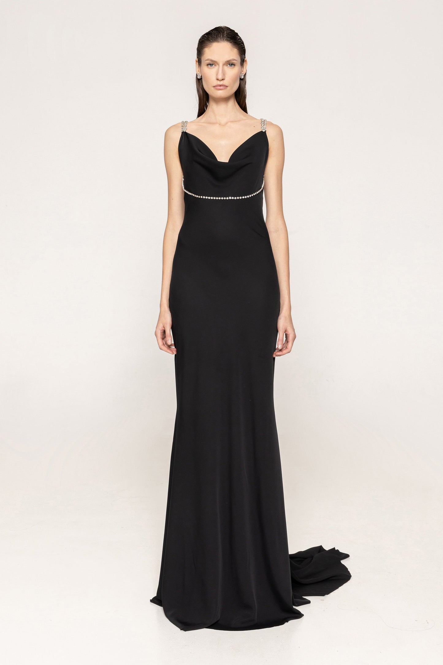 Crystal-embellished open-back gown NISSA
