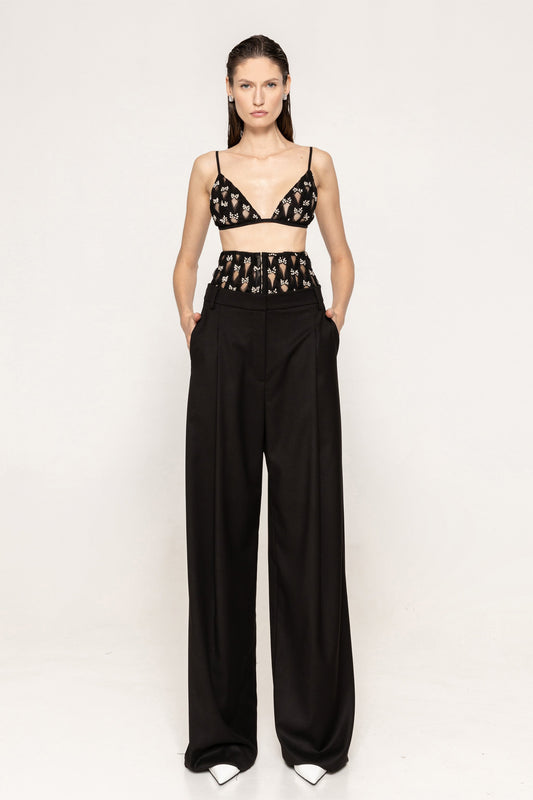 Mid waist tapered tailored pants NISSA