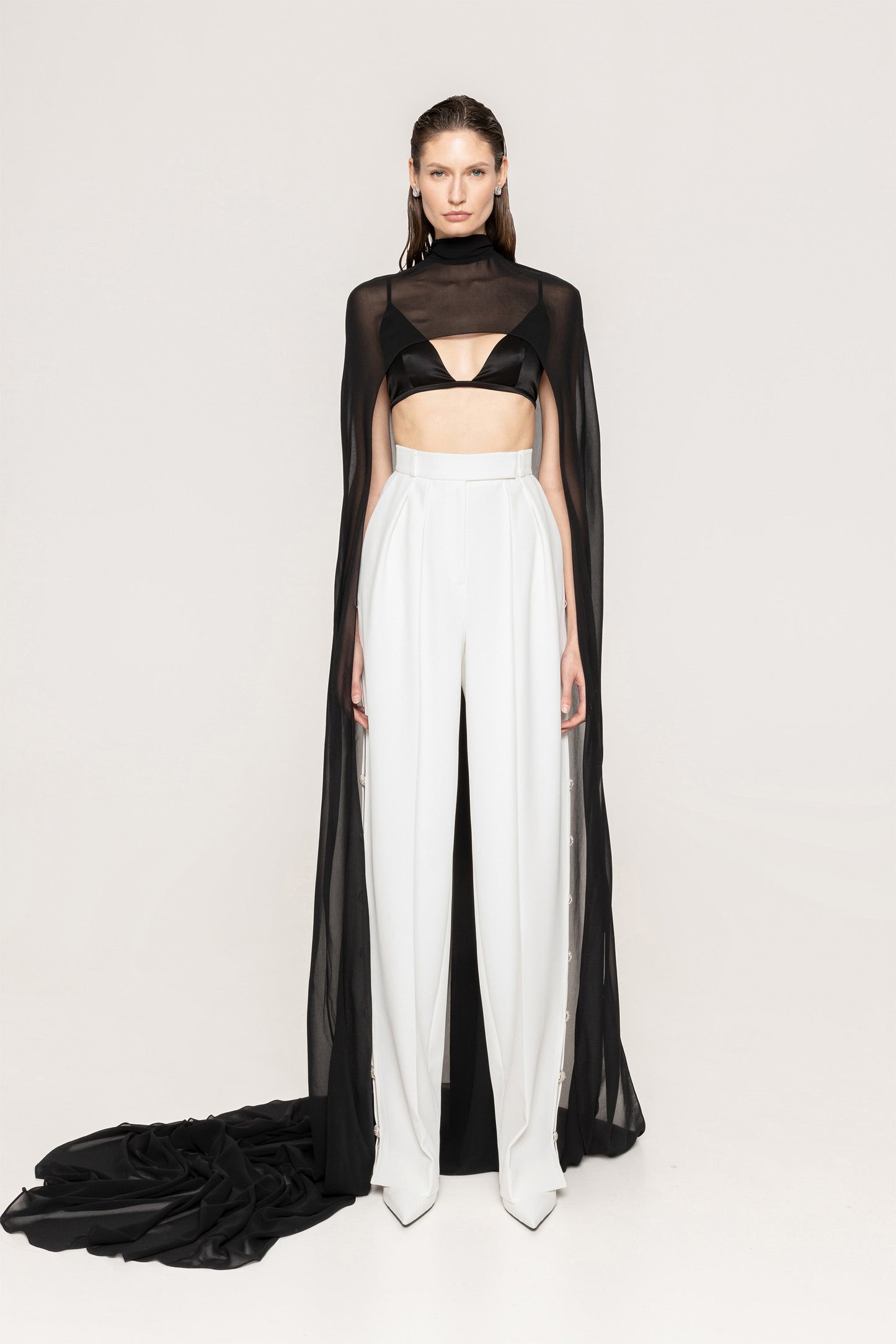 High-nech chiffon top NISSA