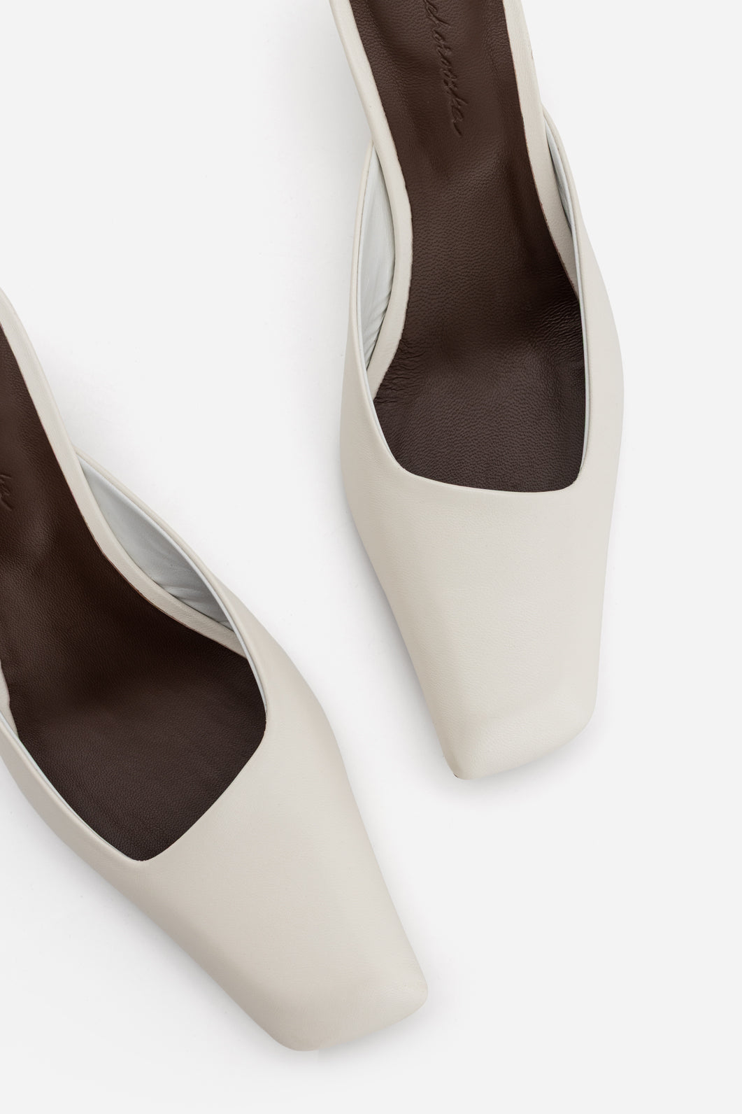 GEORGIA Milky Leather Mules /5 cm/ KACHOROVSKA