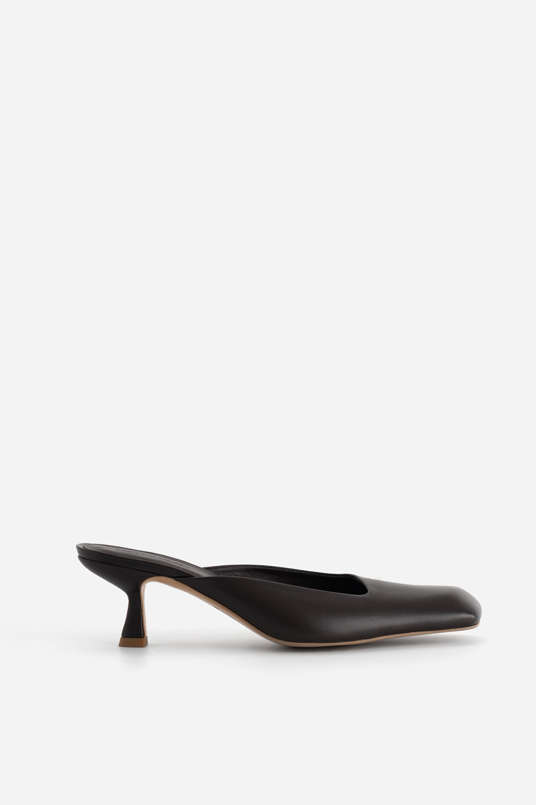 GEORGIA Dark Brown Leather Mules /5 cm/ KACHOROVSKA