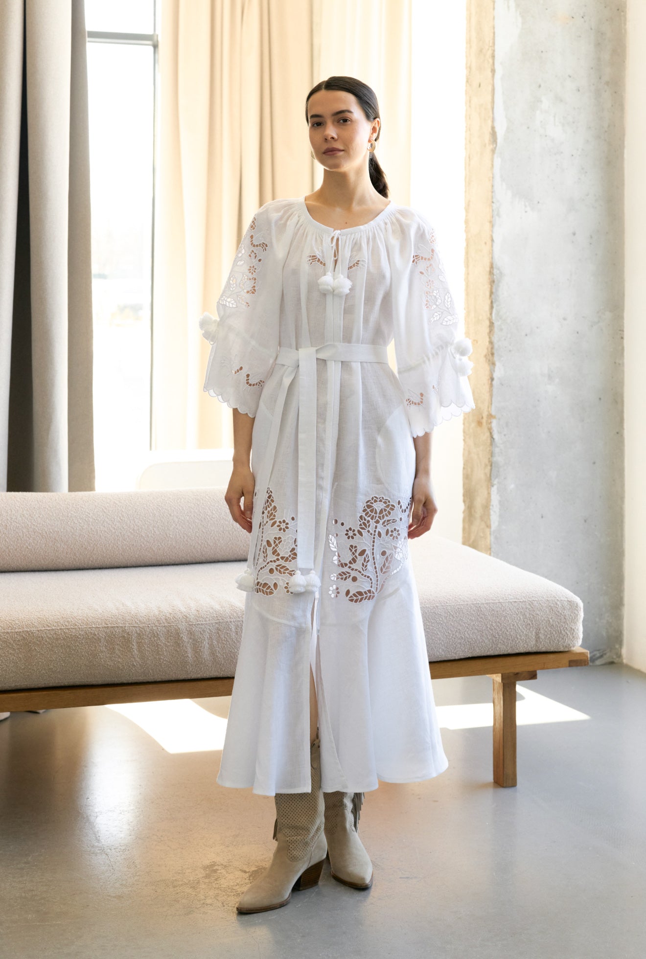 Tree of life white maxi dress FOBERINI