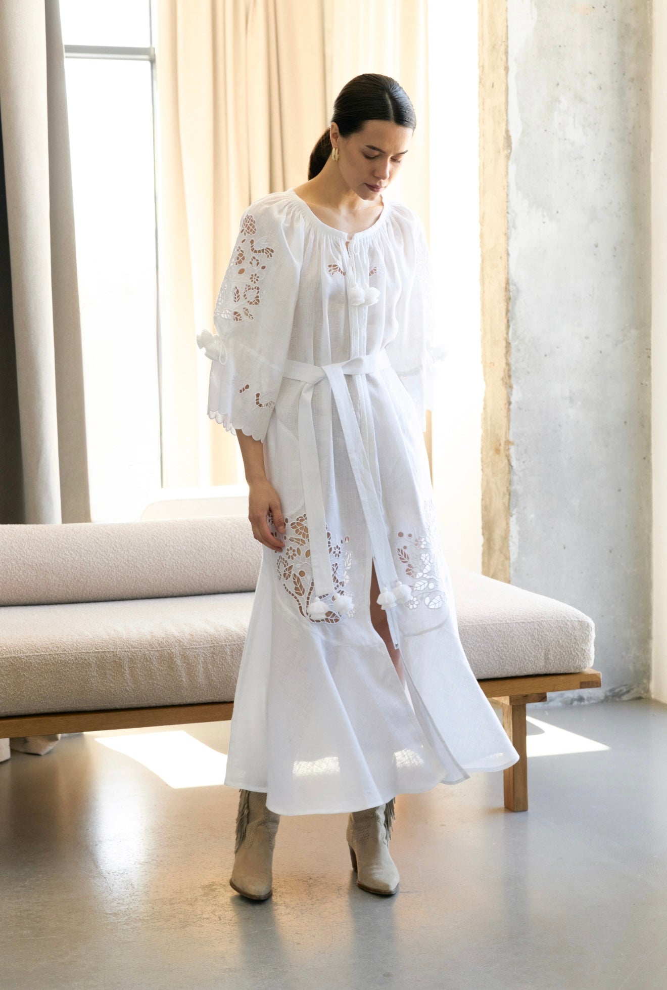 Tree of life White maxi dress FOBERINI