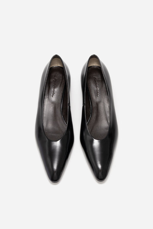 JACKIE Black Leather Pumps /3 cm/ KACHOROVSKA