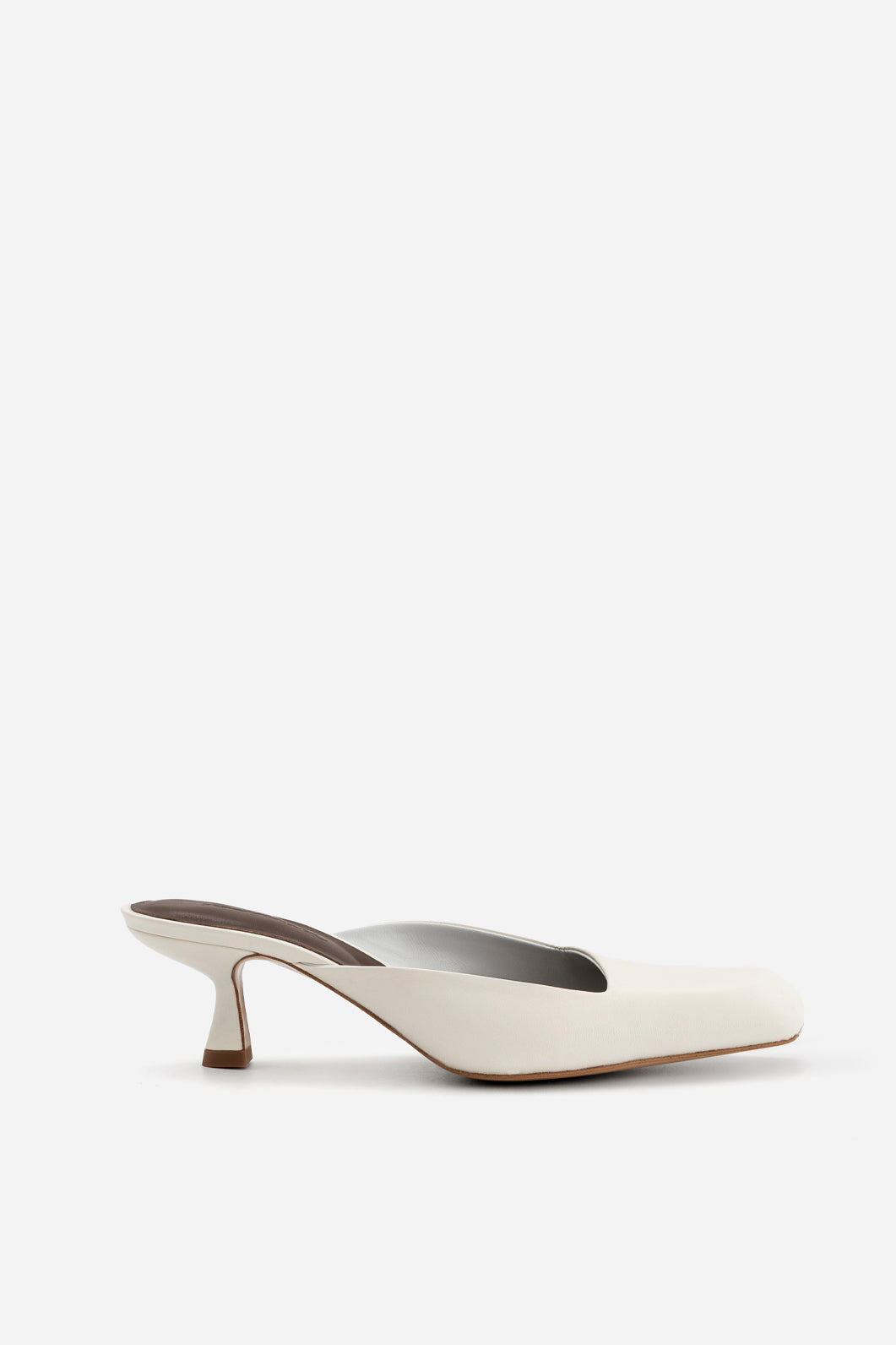 GEORGIA Milky Leather Mules /5 cm/ KACHOROVSKA