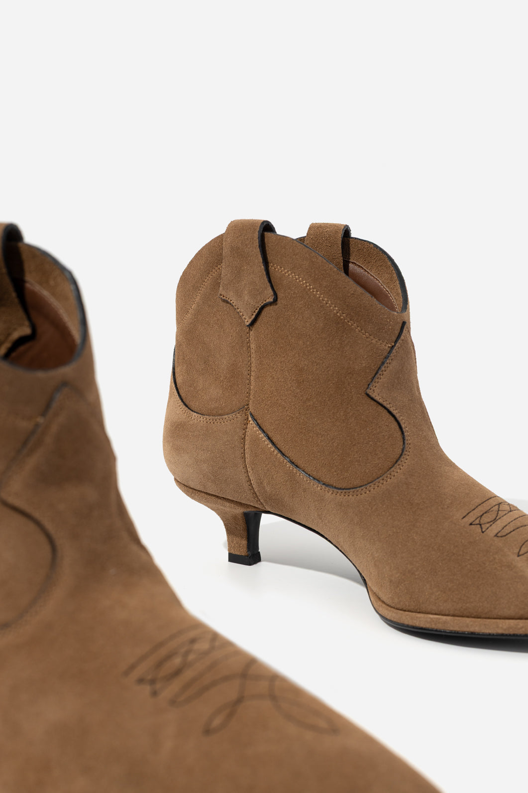 CHERILYN light brown suede cowboy boots KACHOROVSKA