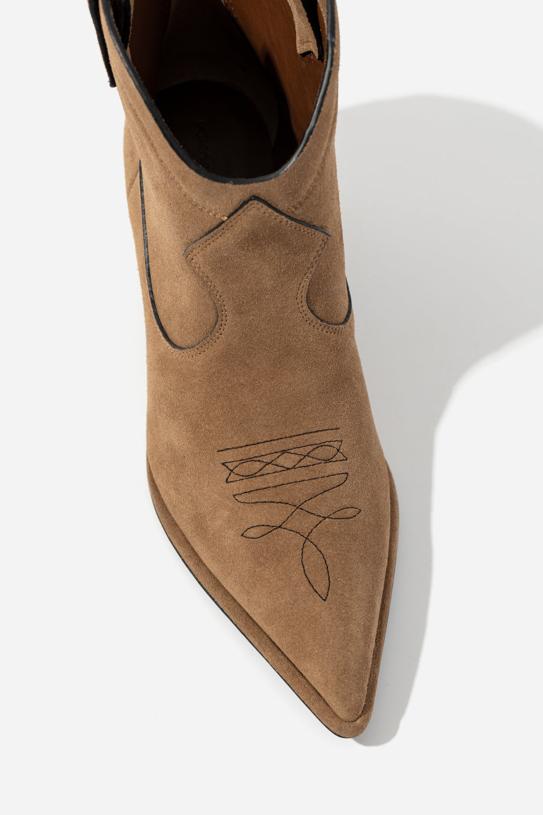 CHERILYN light brown suede cowboy boots KACHOROVSKA