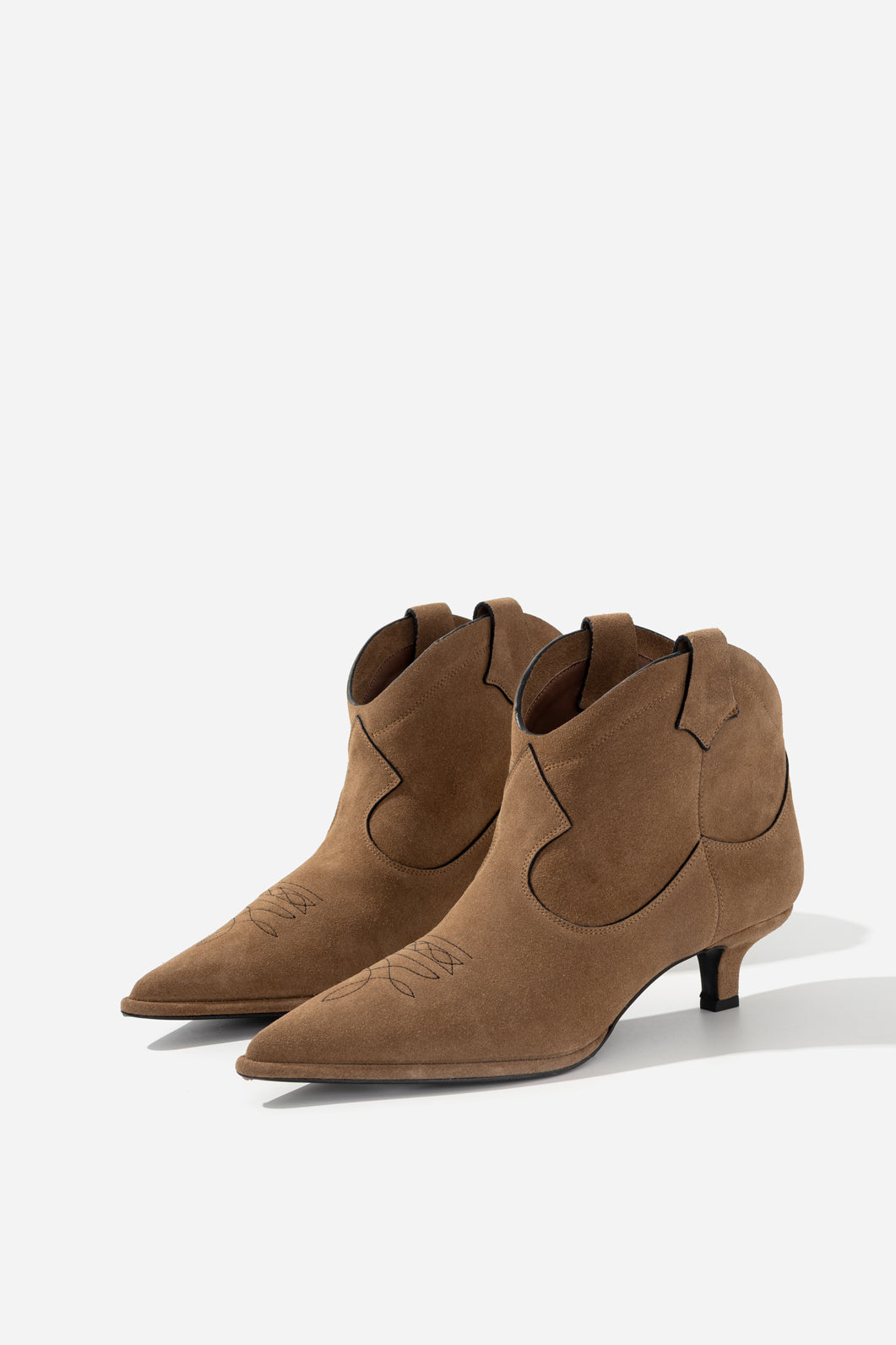CHERILYN light brown suede cowboy boots KACHOROVSKA