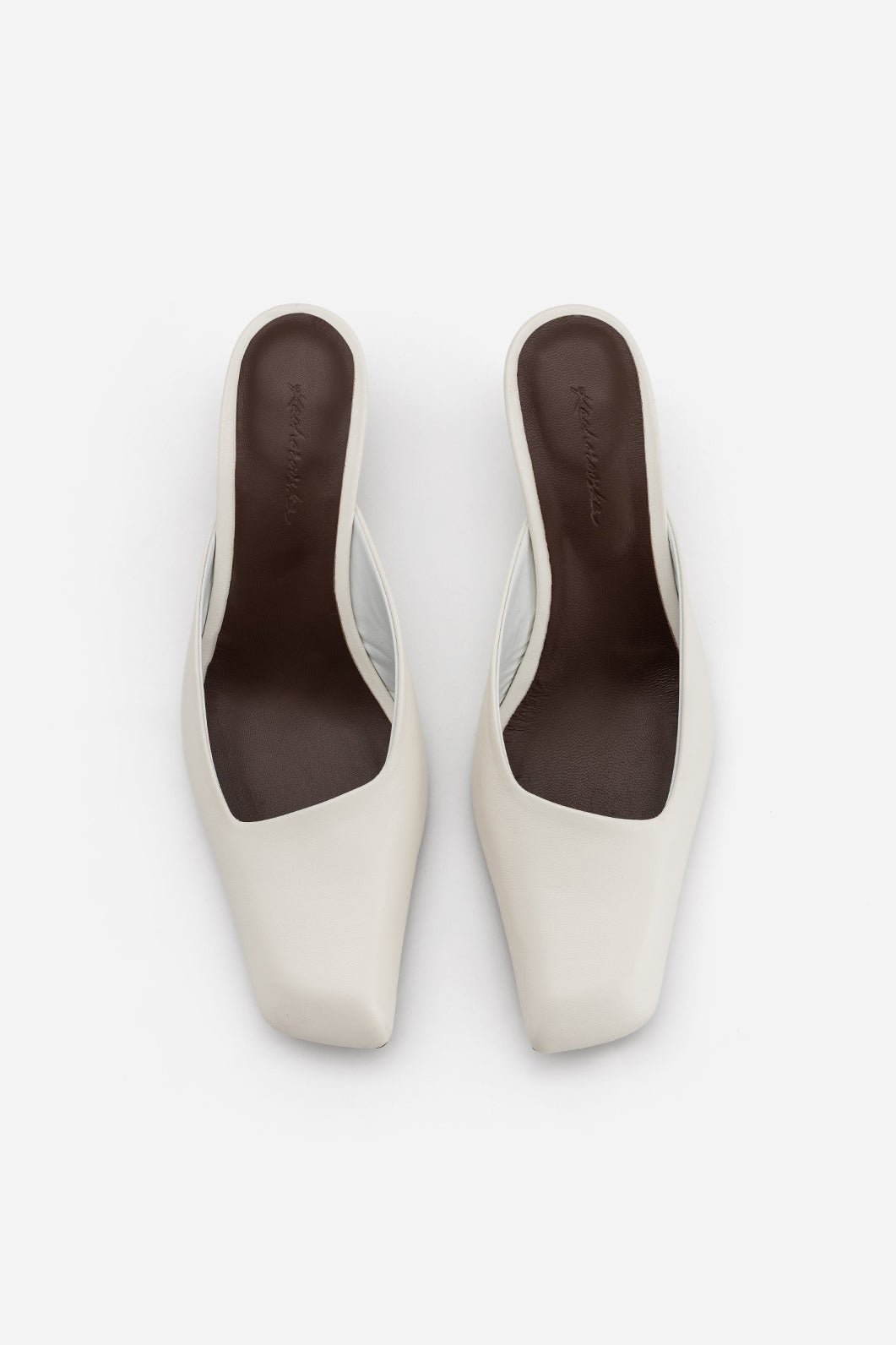 GEORGIA Milky Leather Mules /5 cm/ KACHOROVSKA