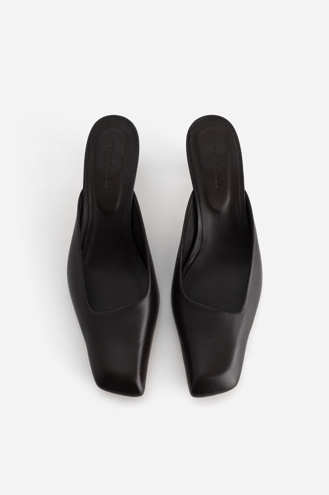 GEORGIA Dark Brown Leather Mules /5 cm/ KACHOROVSKA