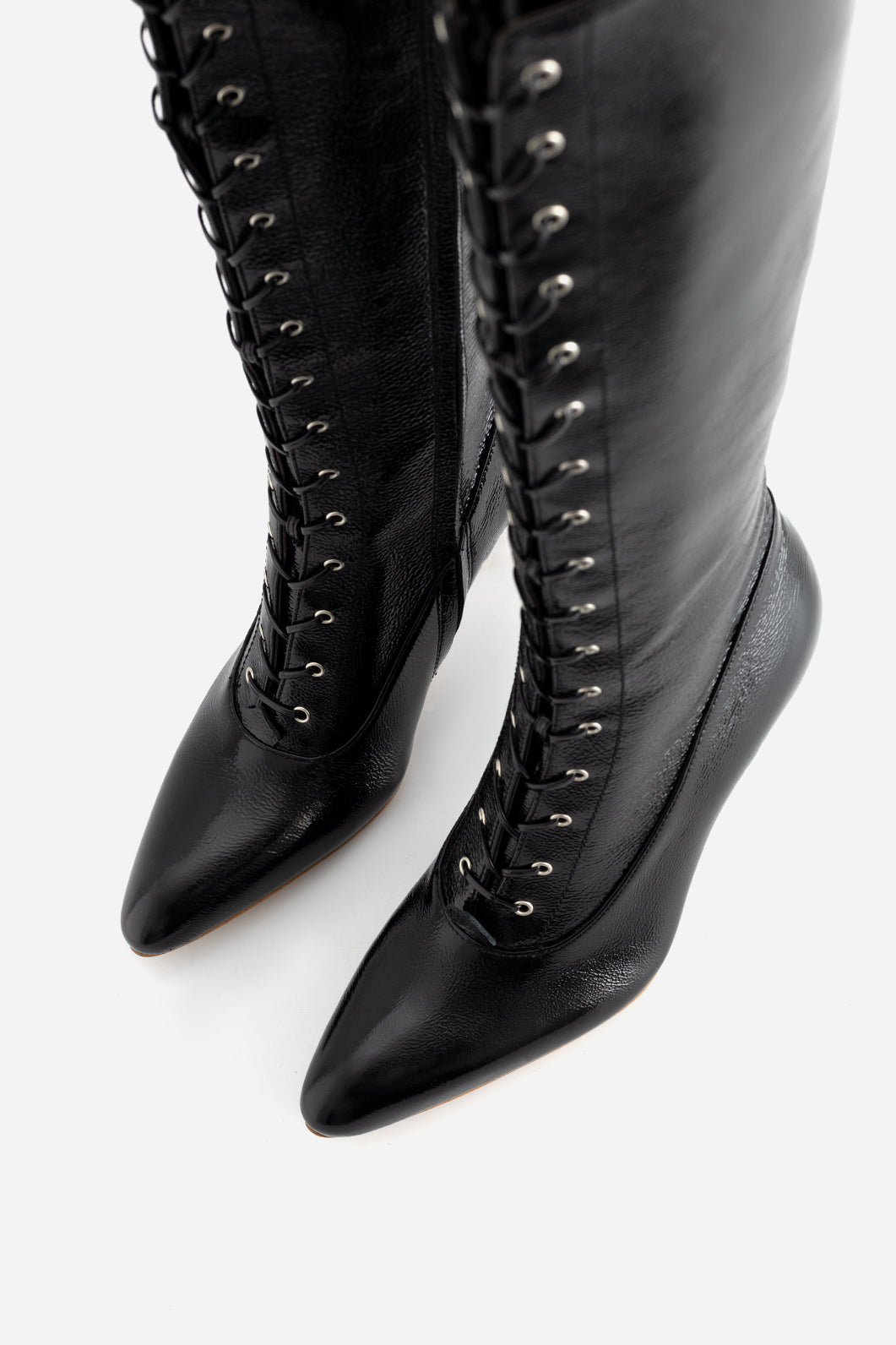 XENA black leather boots KACHOROVSKA