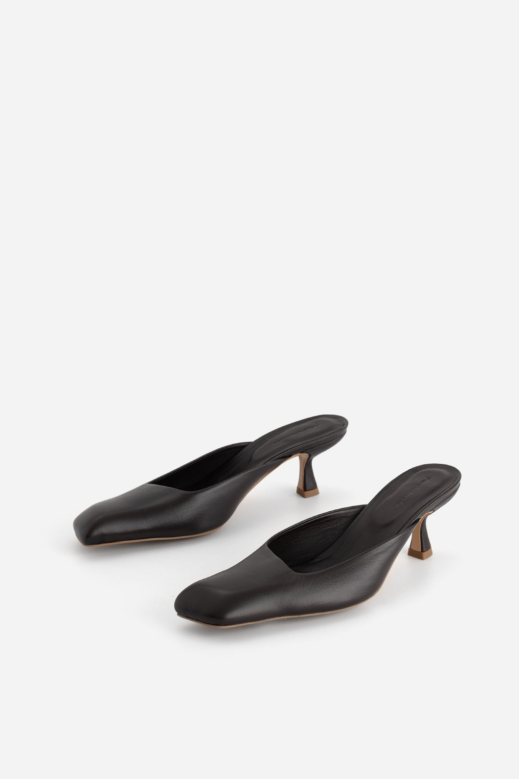 GEORGIA Dark Brown Leather Mules /5 cm/ KACHOROVSKA