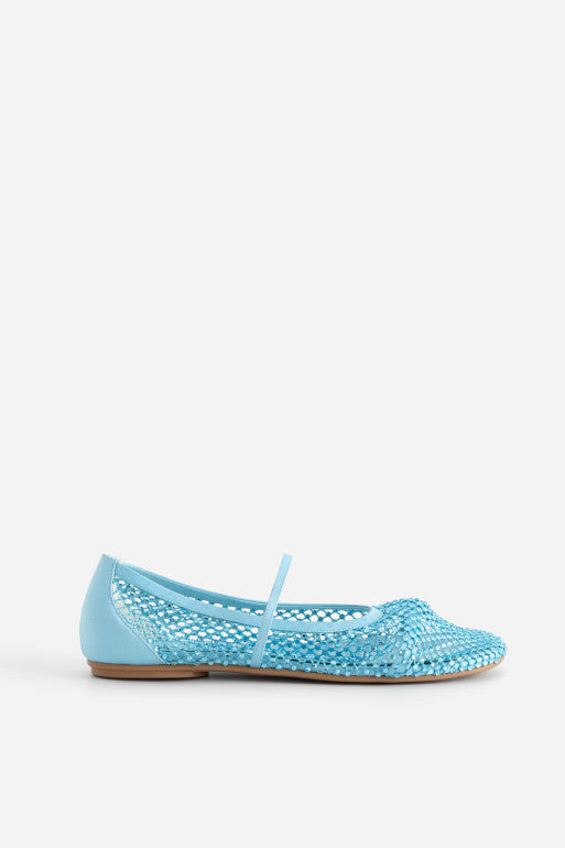 Jerry Balerina Blue Ballet Flats With Crystals Kachorovska