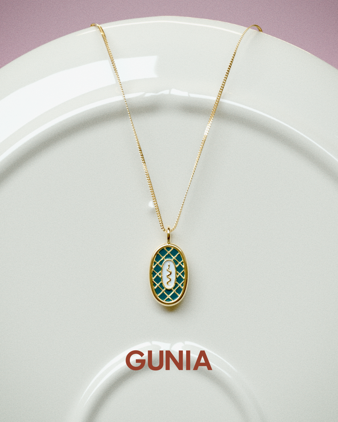 SERPENT NECKLACE IN EMERALD GREEN GUNIA PROJECT