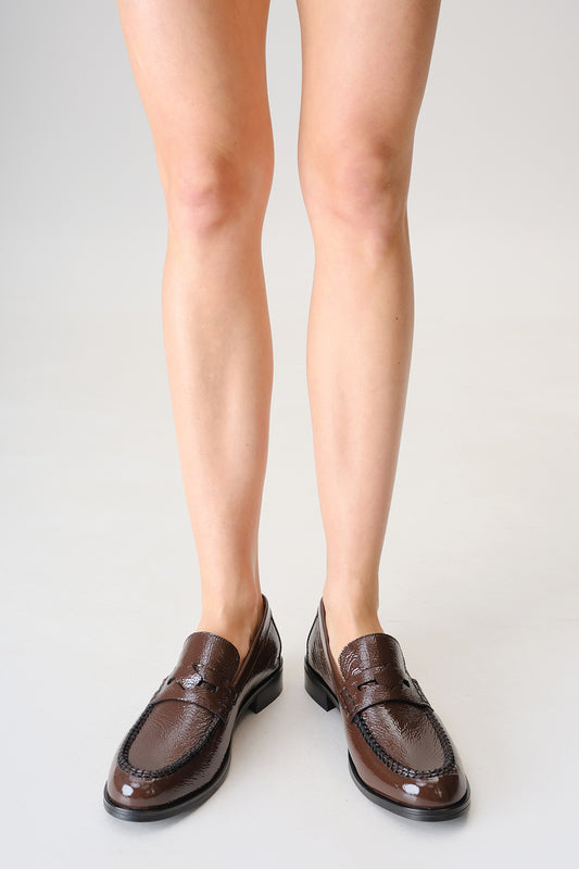 DUCKY BROWN LEATHER LOAFERS KACHOROVSKA