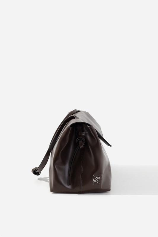 REBECCA GRANDE 35 DARK BROWN LEATHER BAG KACHOROVSKA