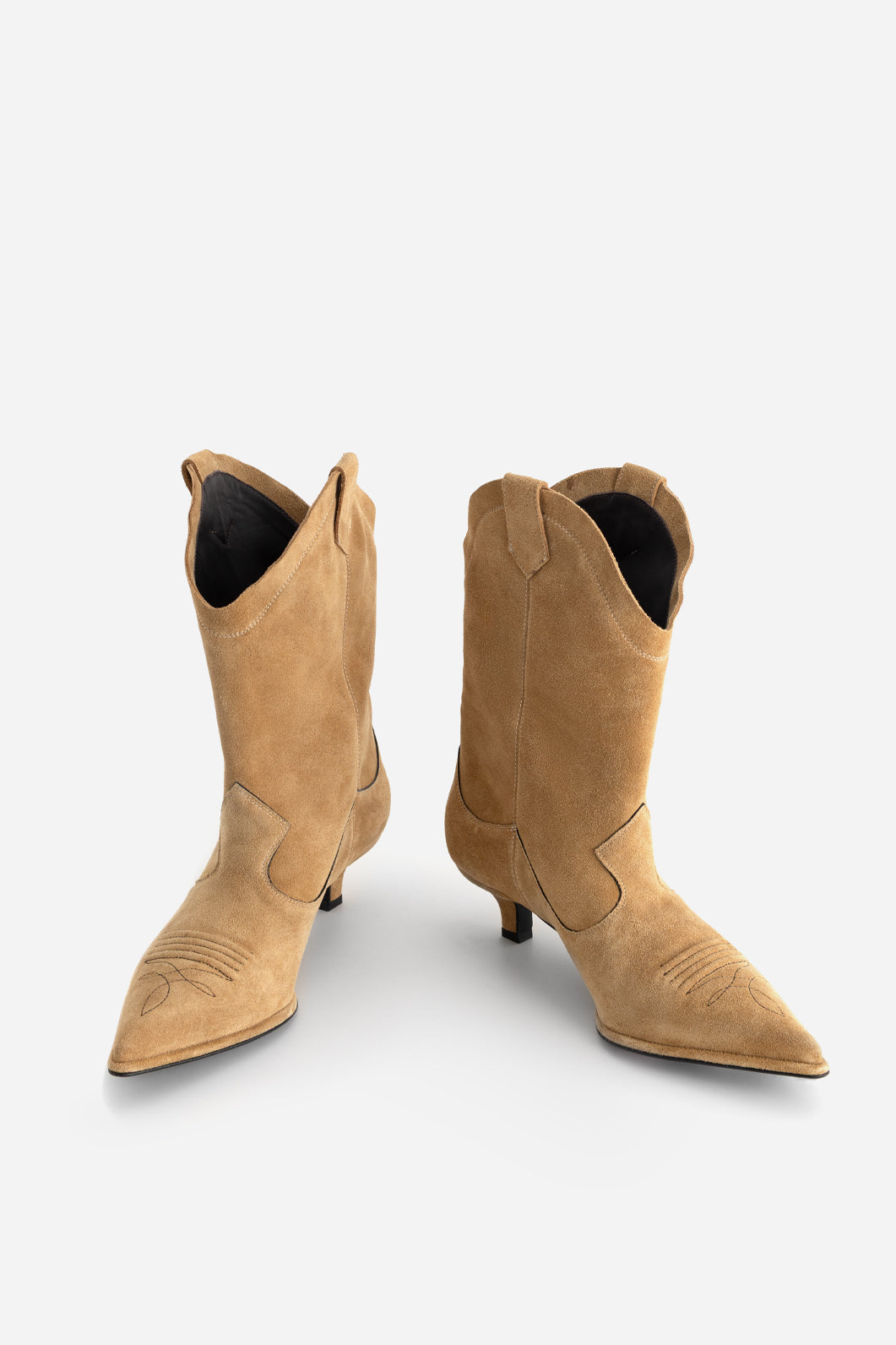 GWEN BEIGE SUEDE COWBOY BOOTS KACHOROVSKA