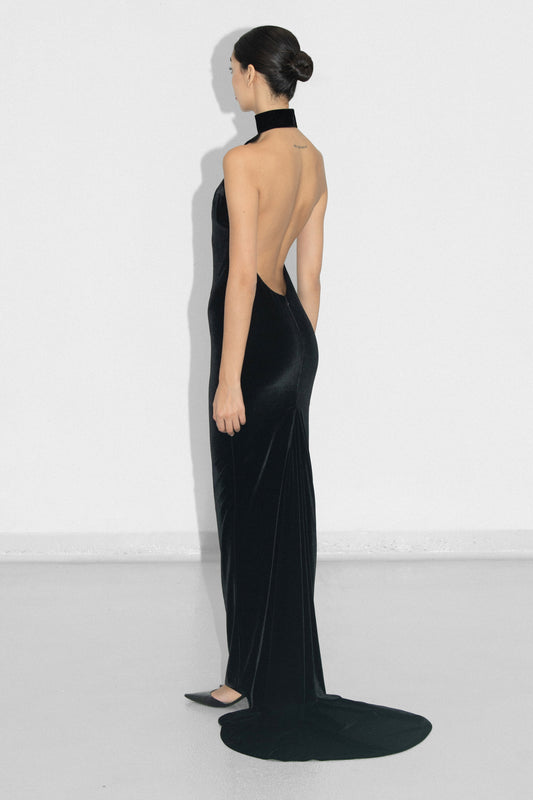 Open-Back Velvet Gown VESTIAIRE D'UN OISEAU LIBRE