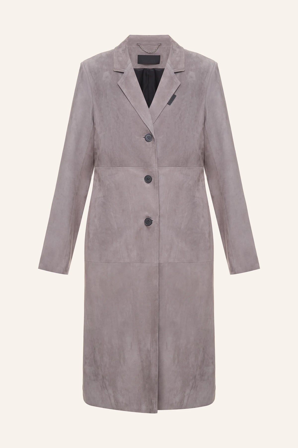 COAT LEATHER SUEDE KATERINA KVIT