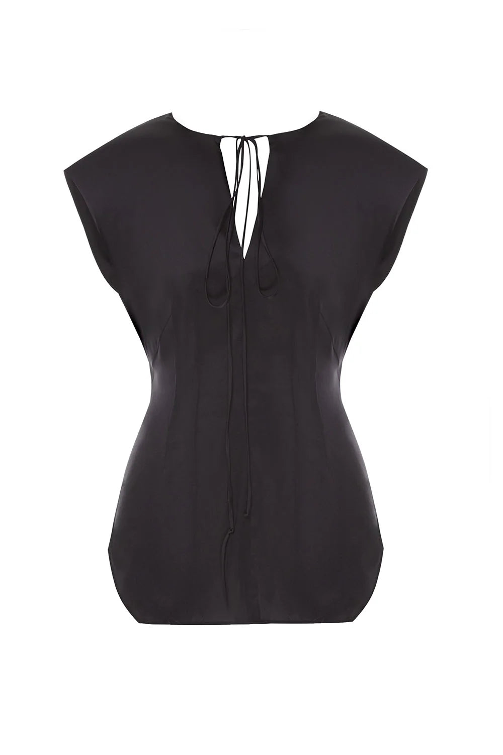 TAILORED BLACK SILK BLOUSE ELENA REVA