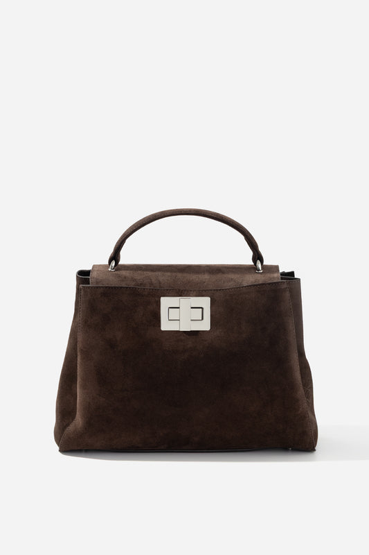 ERNA SOFT bag dark brown suede KACHOROVSKA