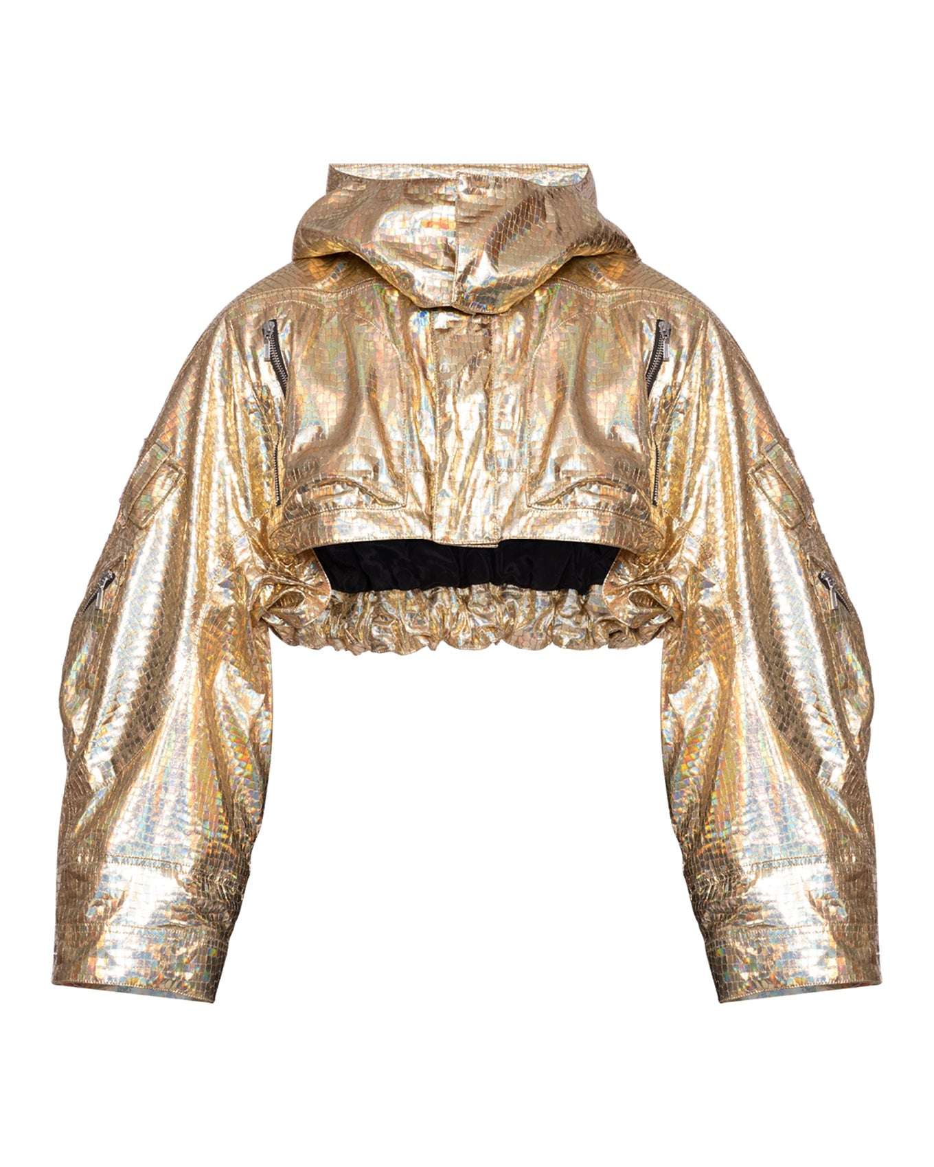 HOLOGRAPHIC CROPPED PARACHUTE JACKET THEO