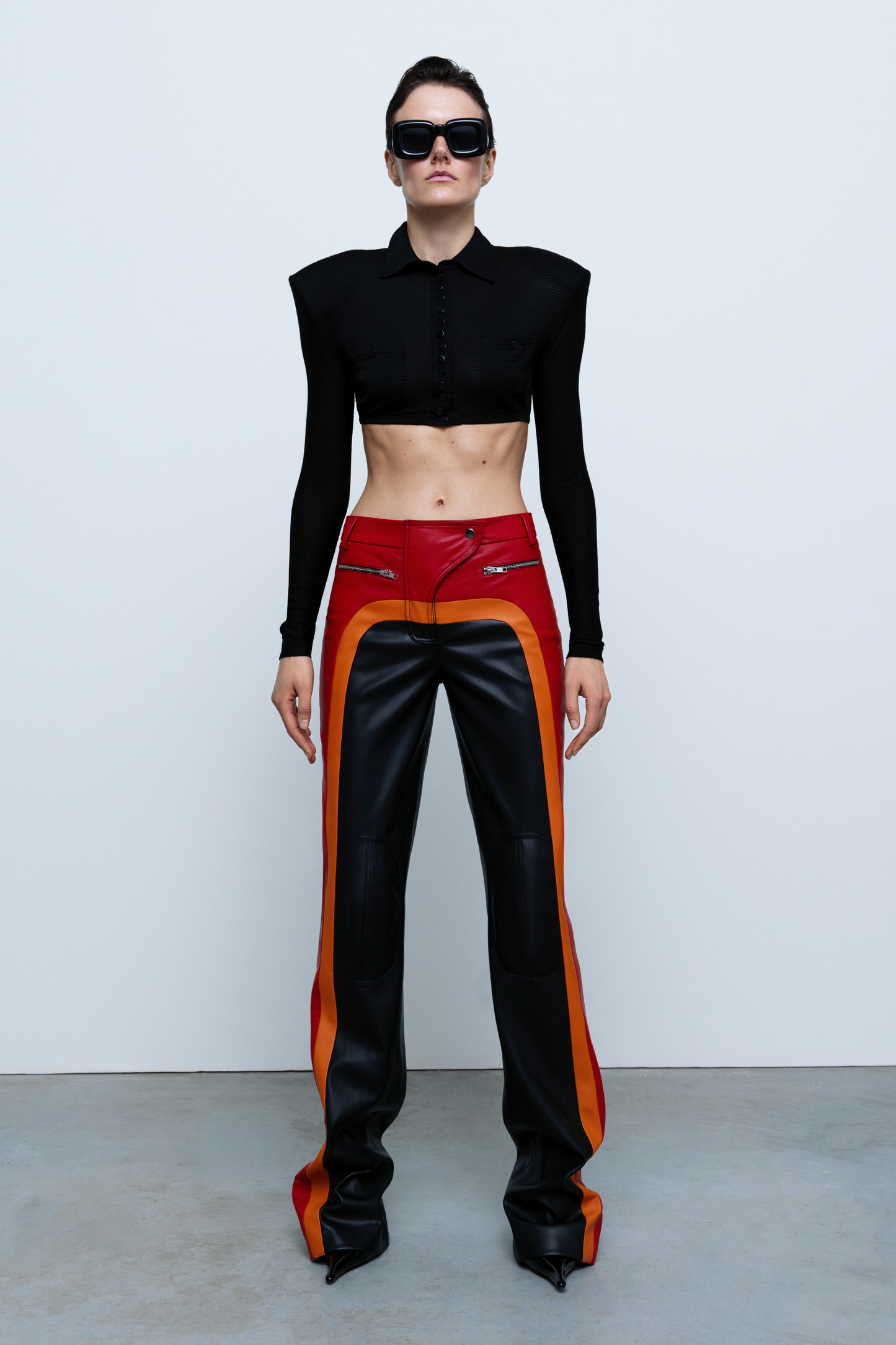 TROUSERS #04 — Faux Leather Patchwork Trousers GUDU