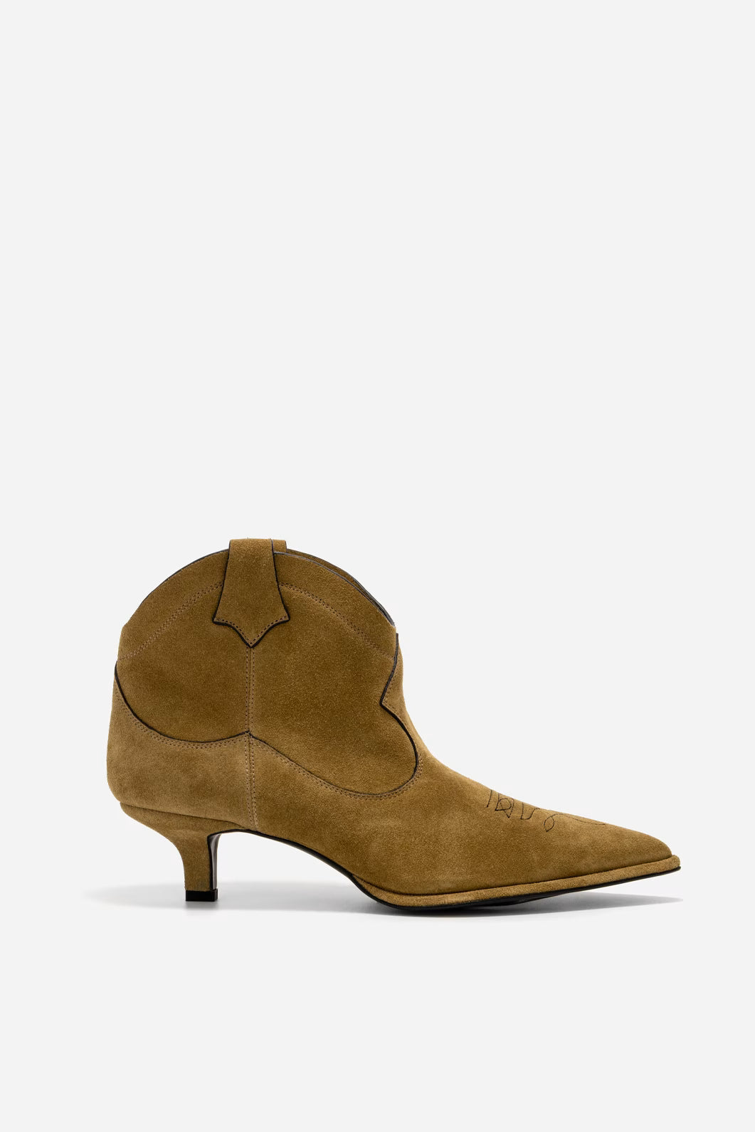 CHERILYN OLIVE SUEDE COWBOY BOOTS KACHOROVSKA