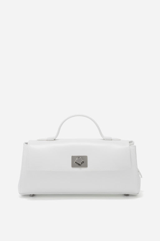 Ernestina Baguette White Bag /Silver/ Kachorovska