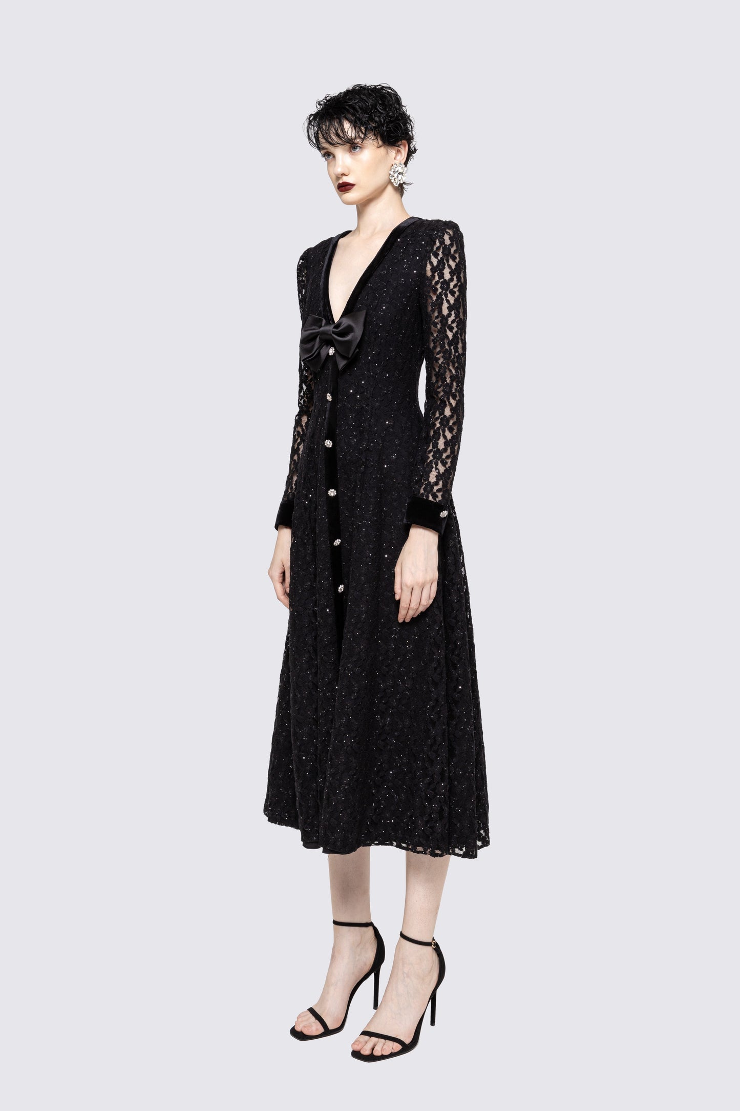 Crystal-embellished lace midi dress NISSA