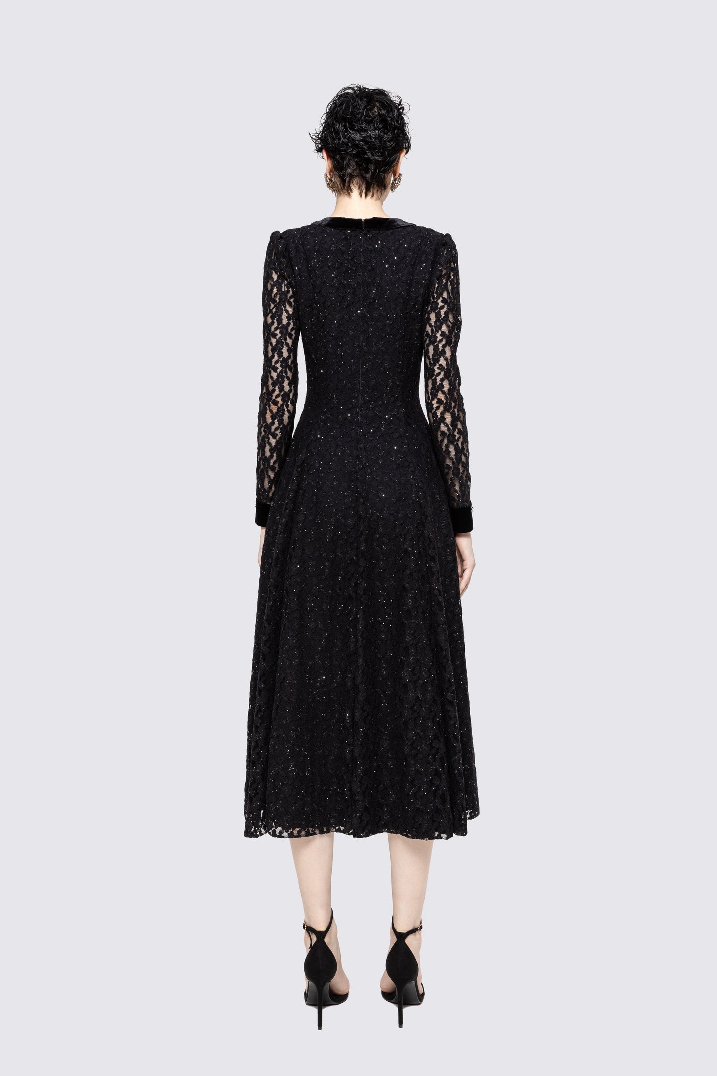 Crystal-embellished lace midi dress NISSA