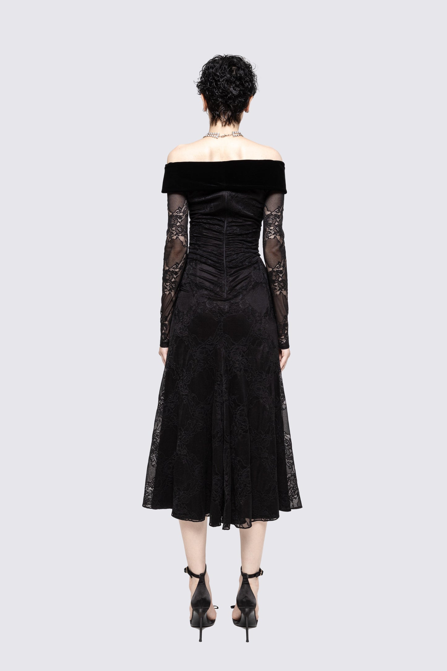 Bow-detail lace midi dress NISSA