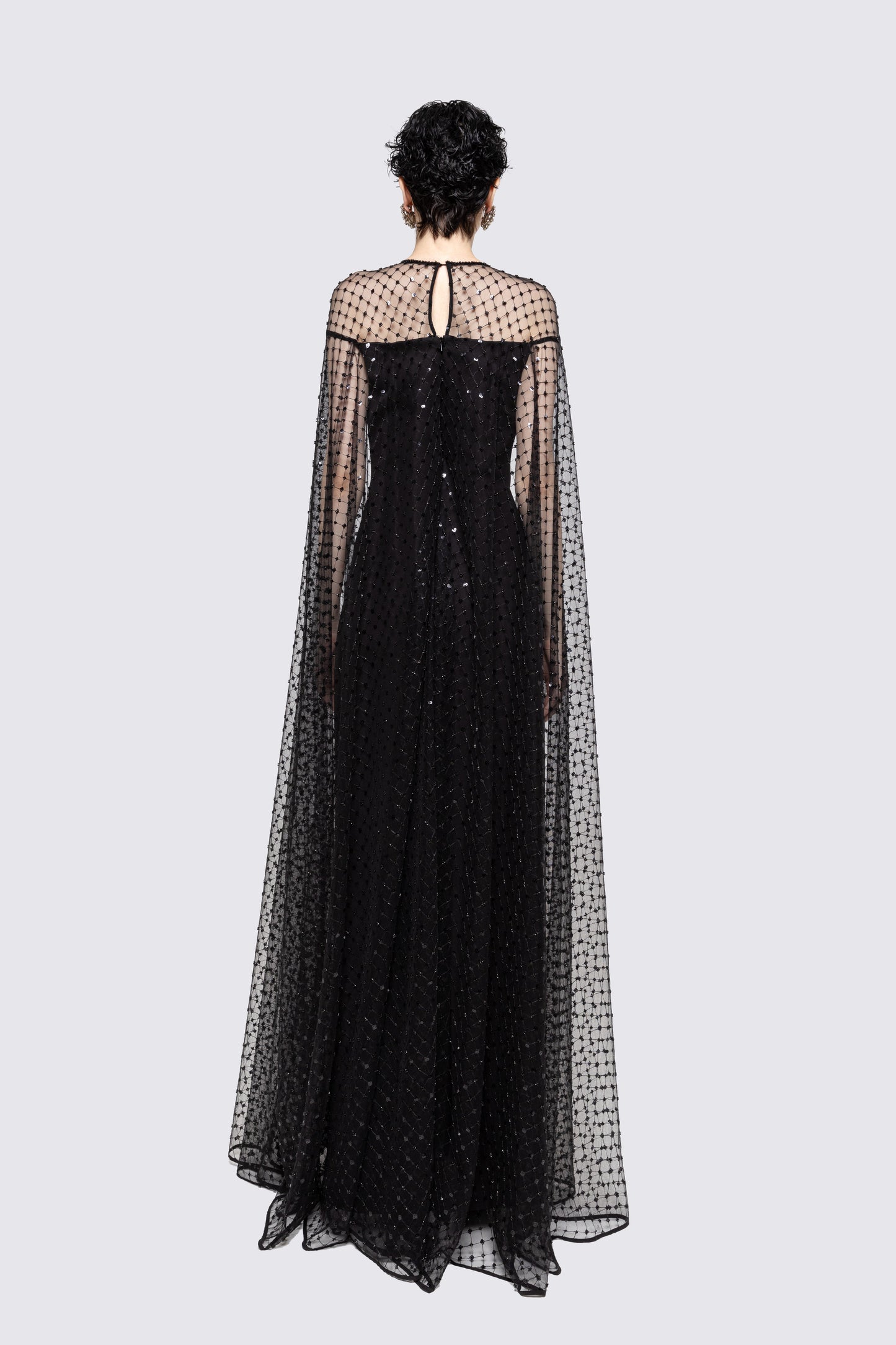 Sequined cape maxi dress NISSA